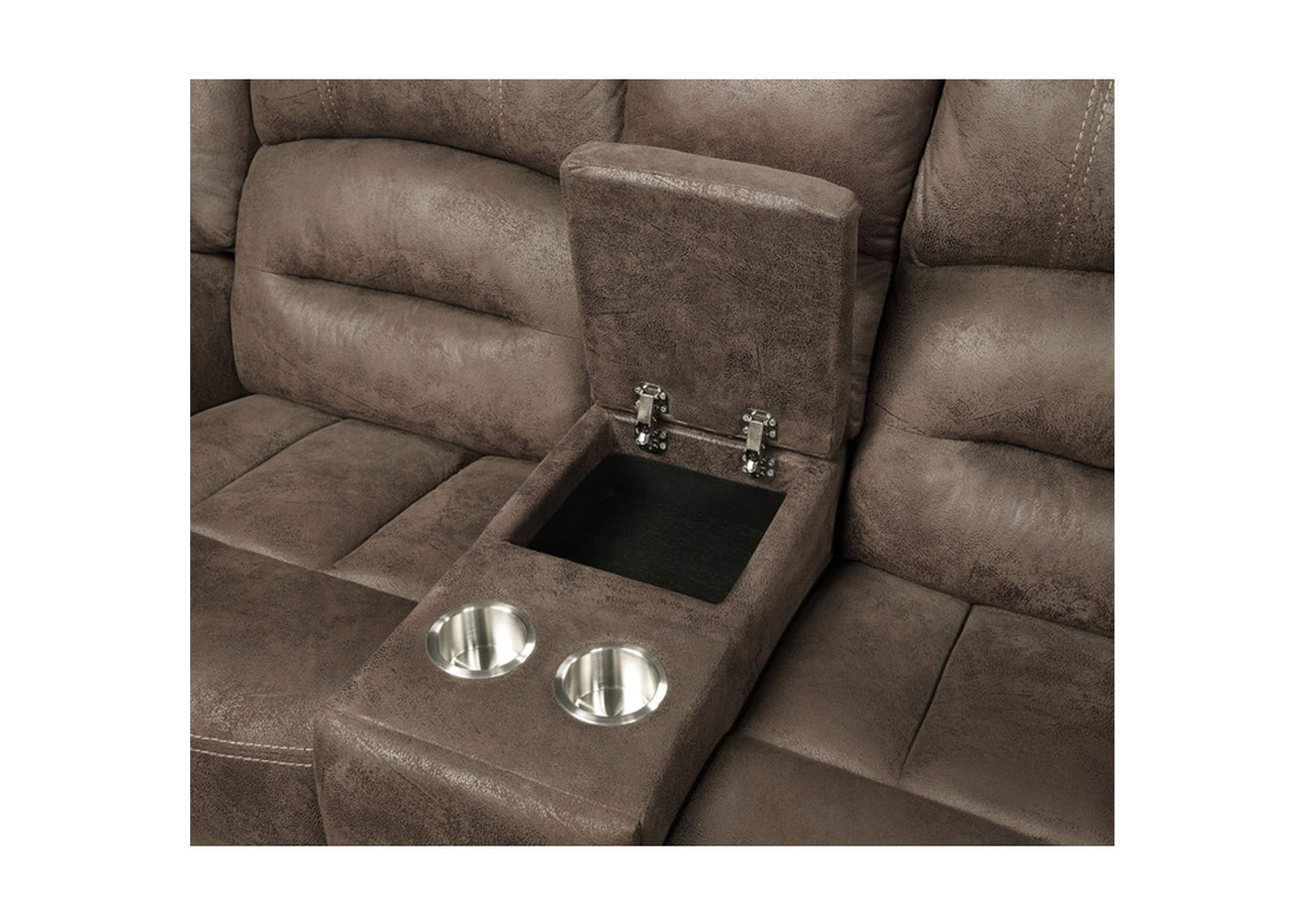 Creighton Double Glider Reclining Love Seat with Center Console,Homelegance