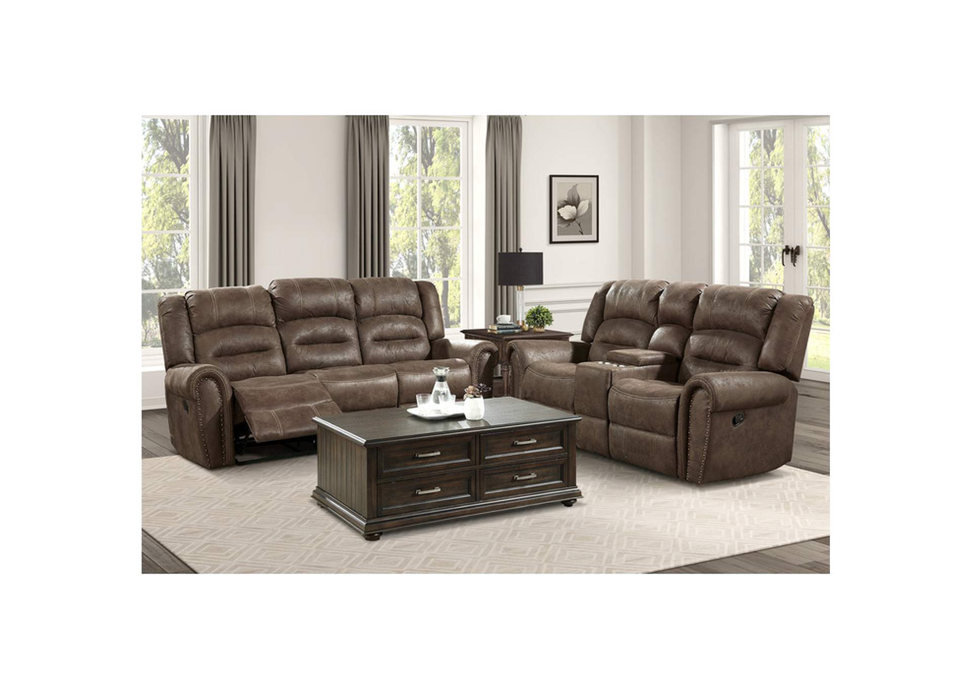 Creighton Double Reclining Sofa,Homelegance