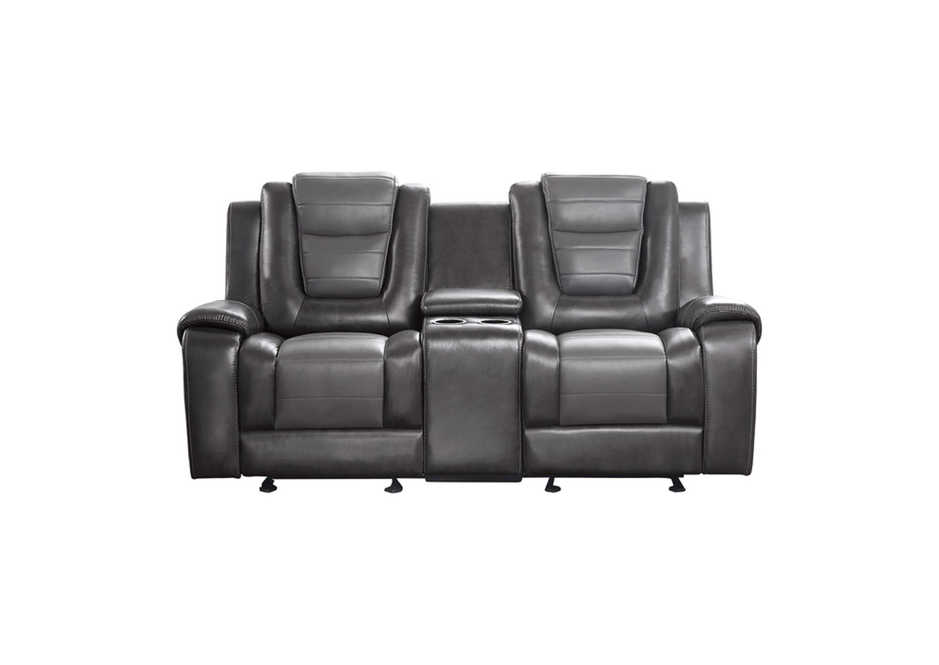 Briscoe Double Glider Reclining Love Seat with Center Console,Homelegance
