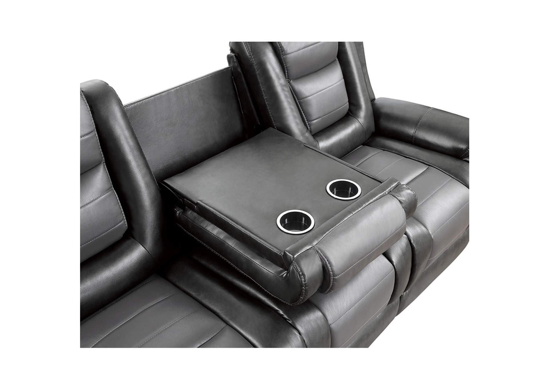 Briscoe Double Reclining Sofa with Center Drop-Down Cup Holders,Homelegance