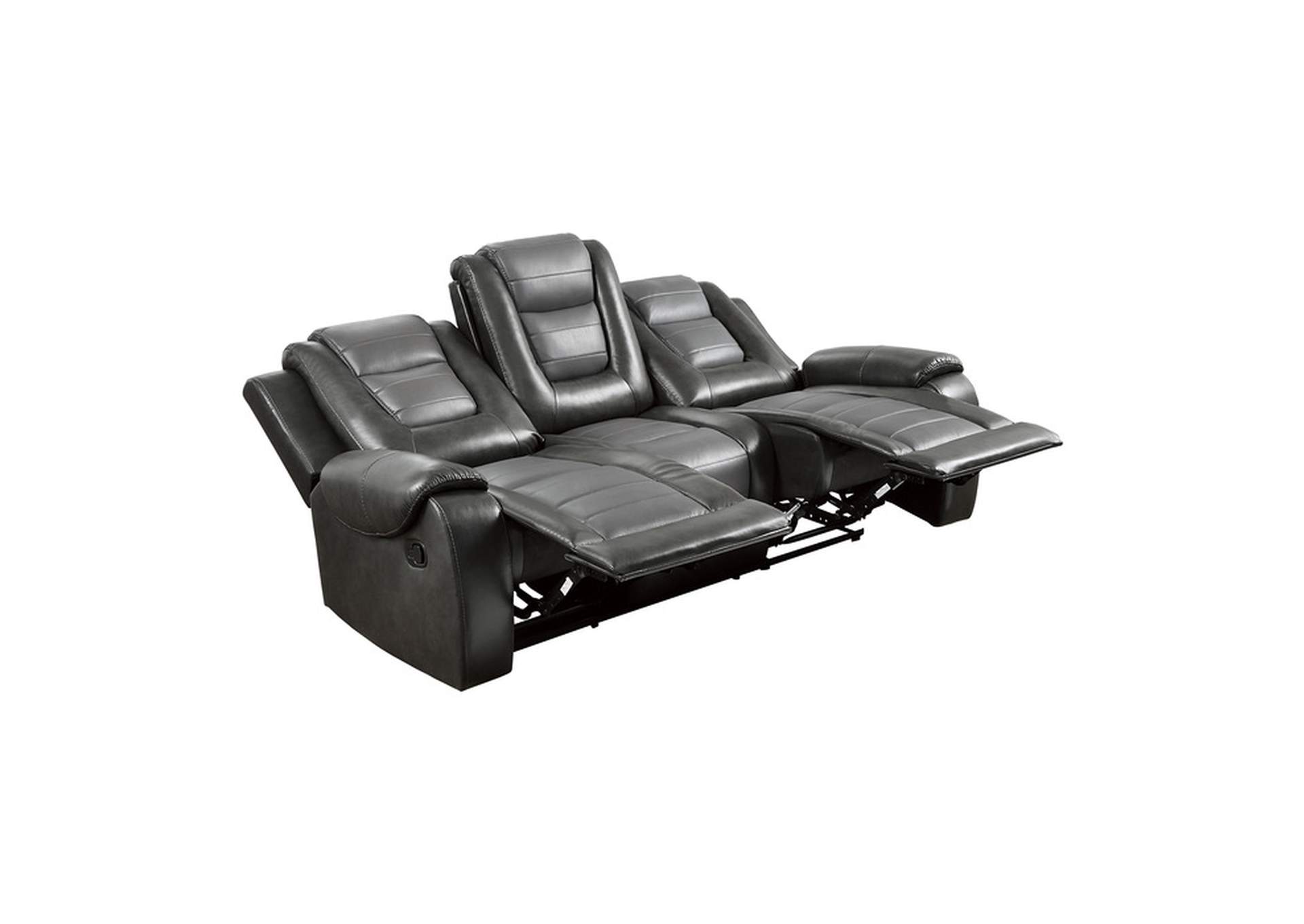 Briscoe Double Reclining Sofa with Center Drop-Down Cup Holders,Homelegance