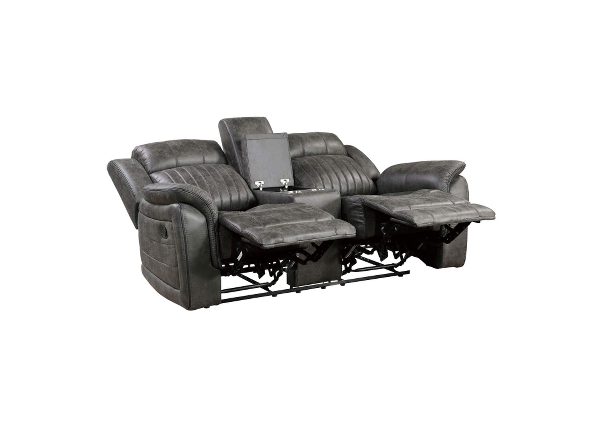 Centeroak Double Reclining Love Seat with Center Console,Homelegance