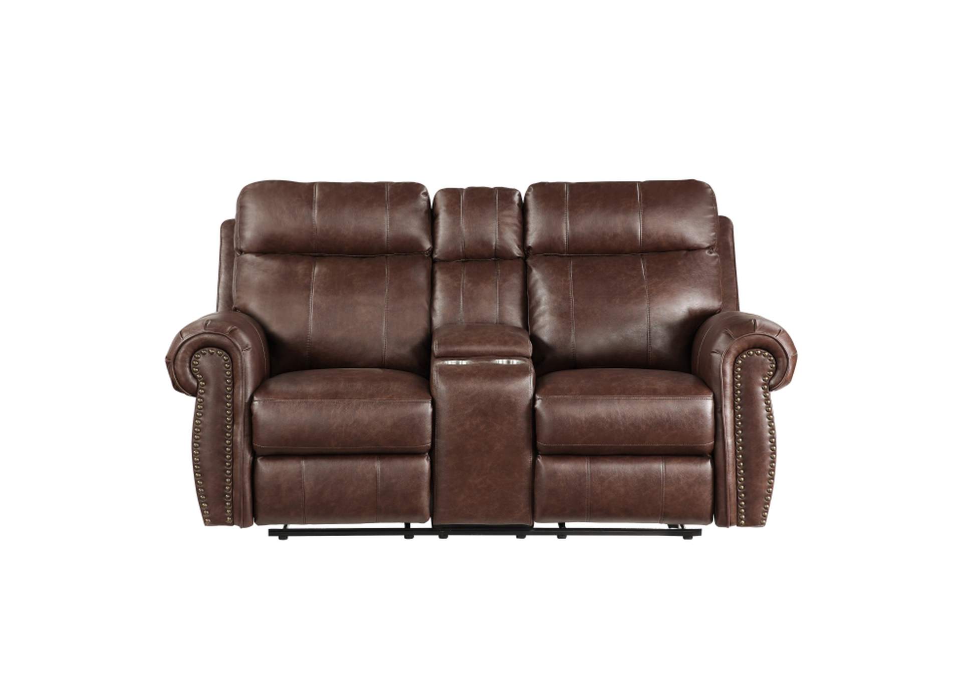 Granville Double Reclining Love Seat with Center Console,Homelegance