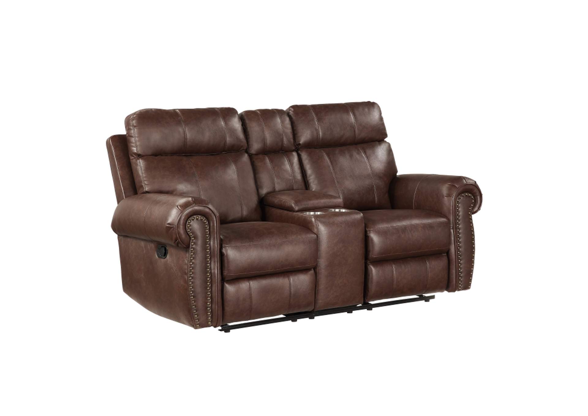 Granville Double Reclining Love Seat with Center Console,Homelegance