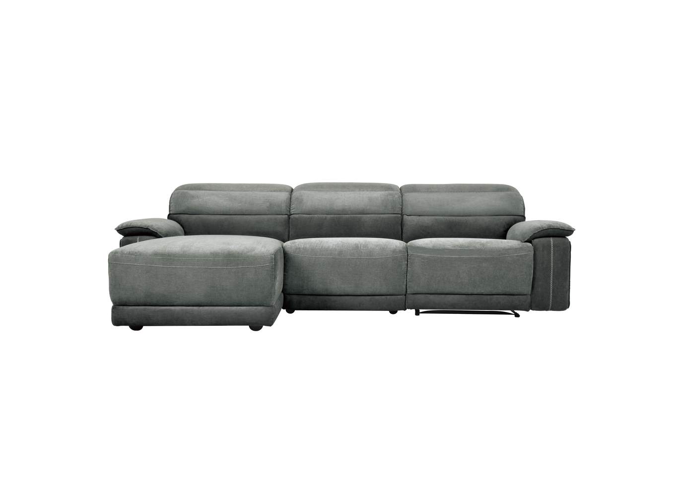 Dark Gray 3-Piece Modular Reclining Sectional with Left Chaise,Homelegance