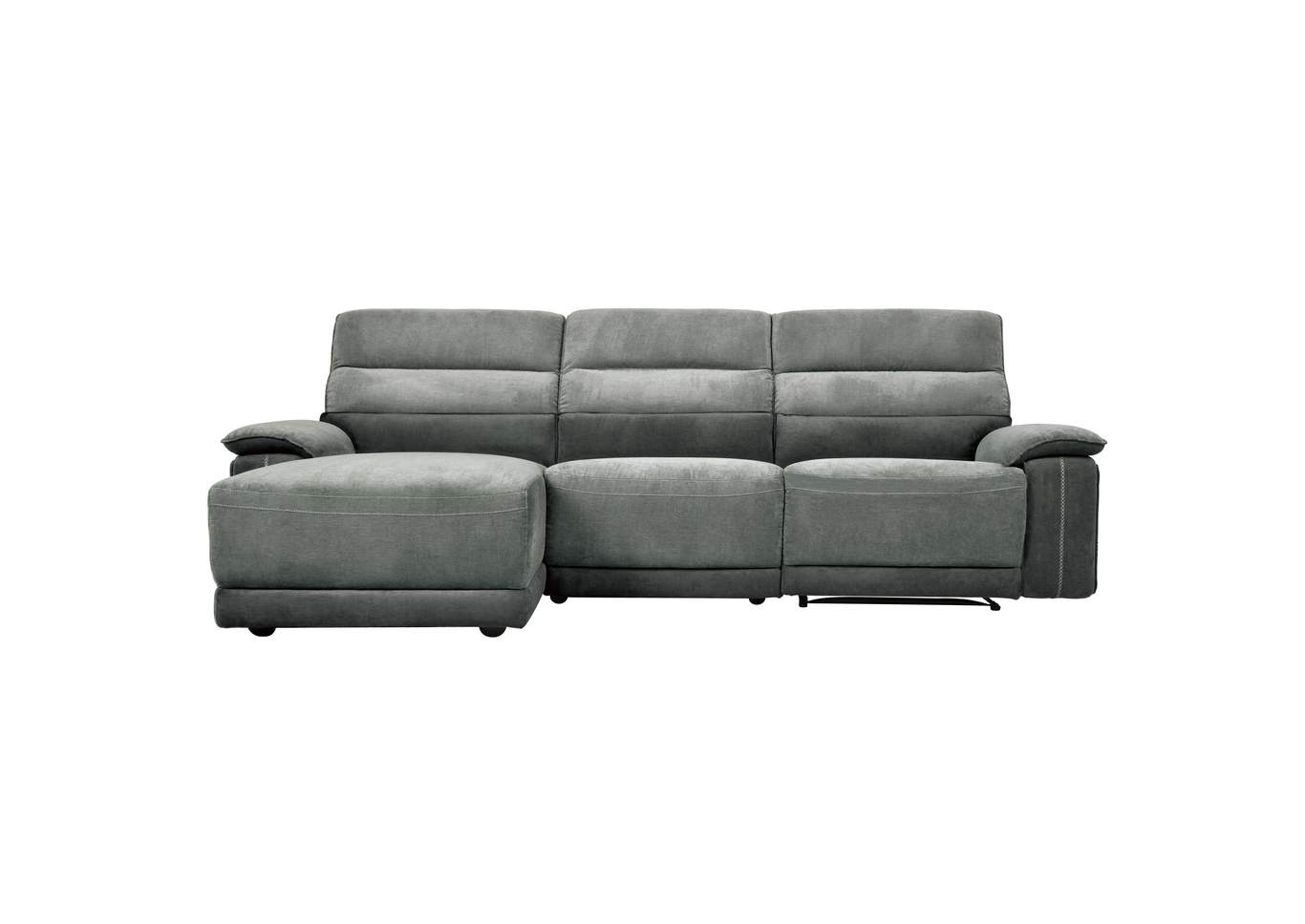 Dark Gray 3-Piece Modular Reclining Sectional with Left Chaise,Homelegance