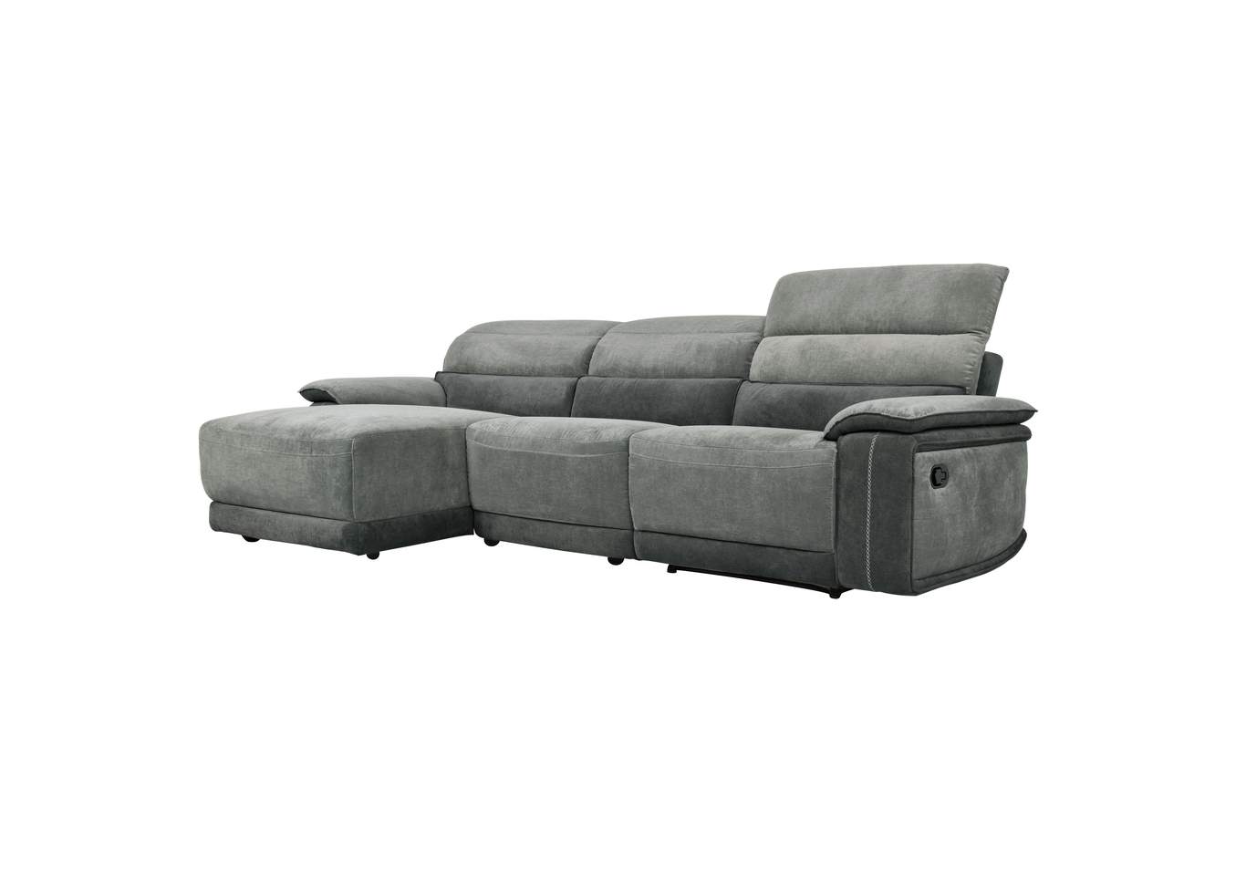 Dark Gray 3-Piece Modular Reclining Sectional with Left Chaise,Homelegance