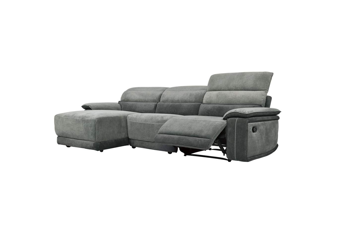 Dark Gray 3-Piece Modular Reclining Sectional with Left Chaise,Homelegance