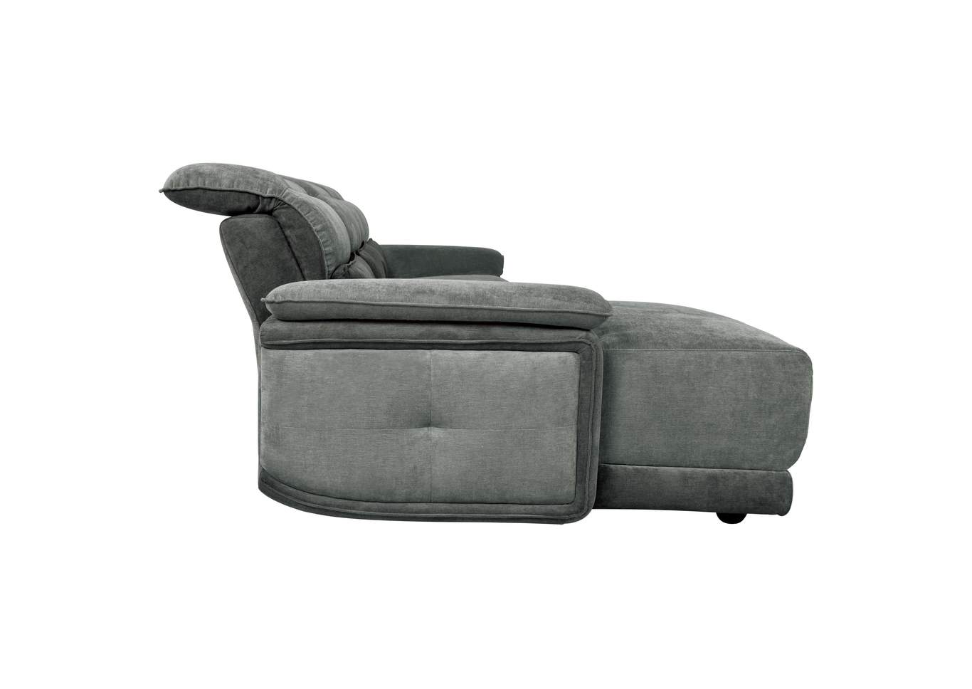 Dark Gray 3-Piece Modular Reclining Sectional with Left Chaise,Homelegance