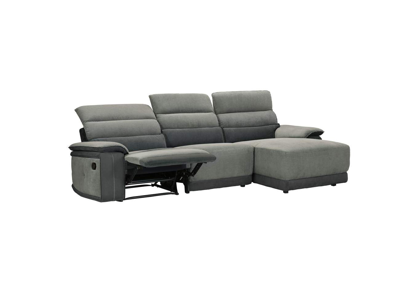 Dark Gray 3-Piece Modular Reclining Sectional with Right Chaise,Homelegance