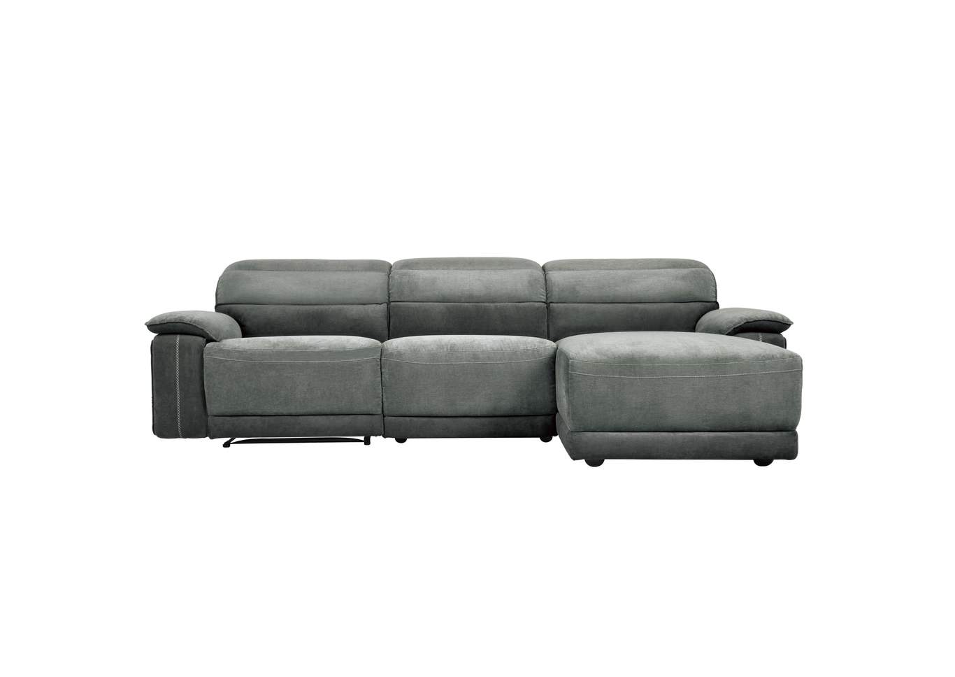 Dark Gray 3-Piece Modular Reclining Sectional with Right Chaise,Homelegance