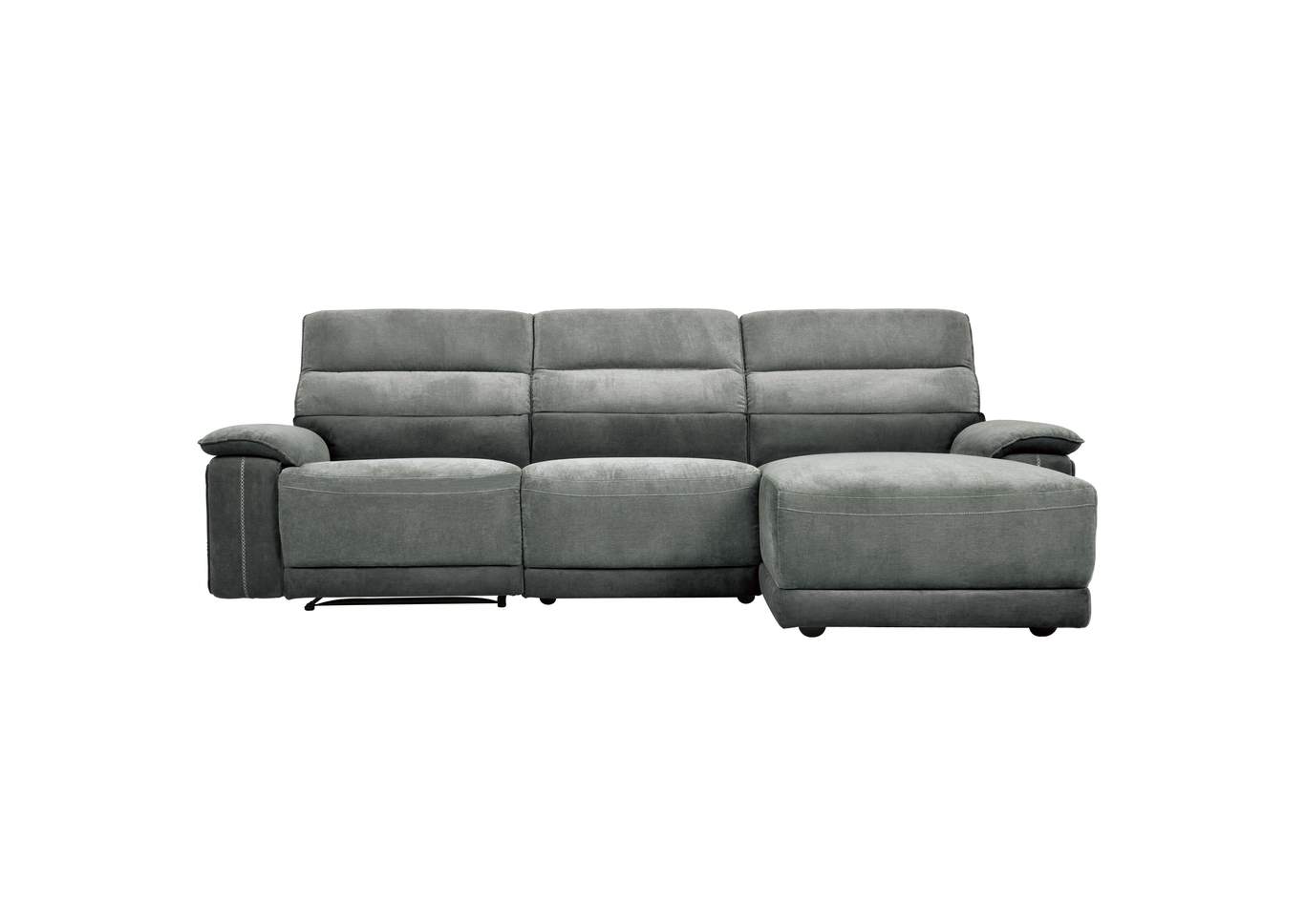 Dark Gray 3-Piece Modular Reclining Sectional with Right Chaise,Homelegance