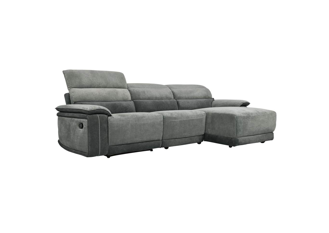Dark Gray 3-Piece Modular Reclining Sectional with Right Chaise,Homelegance