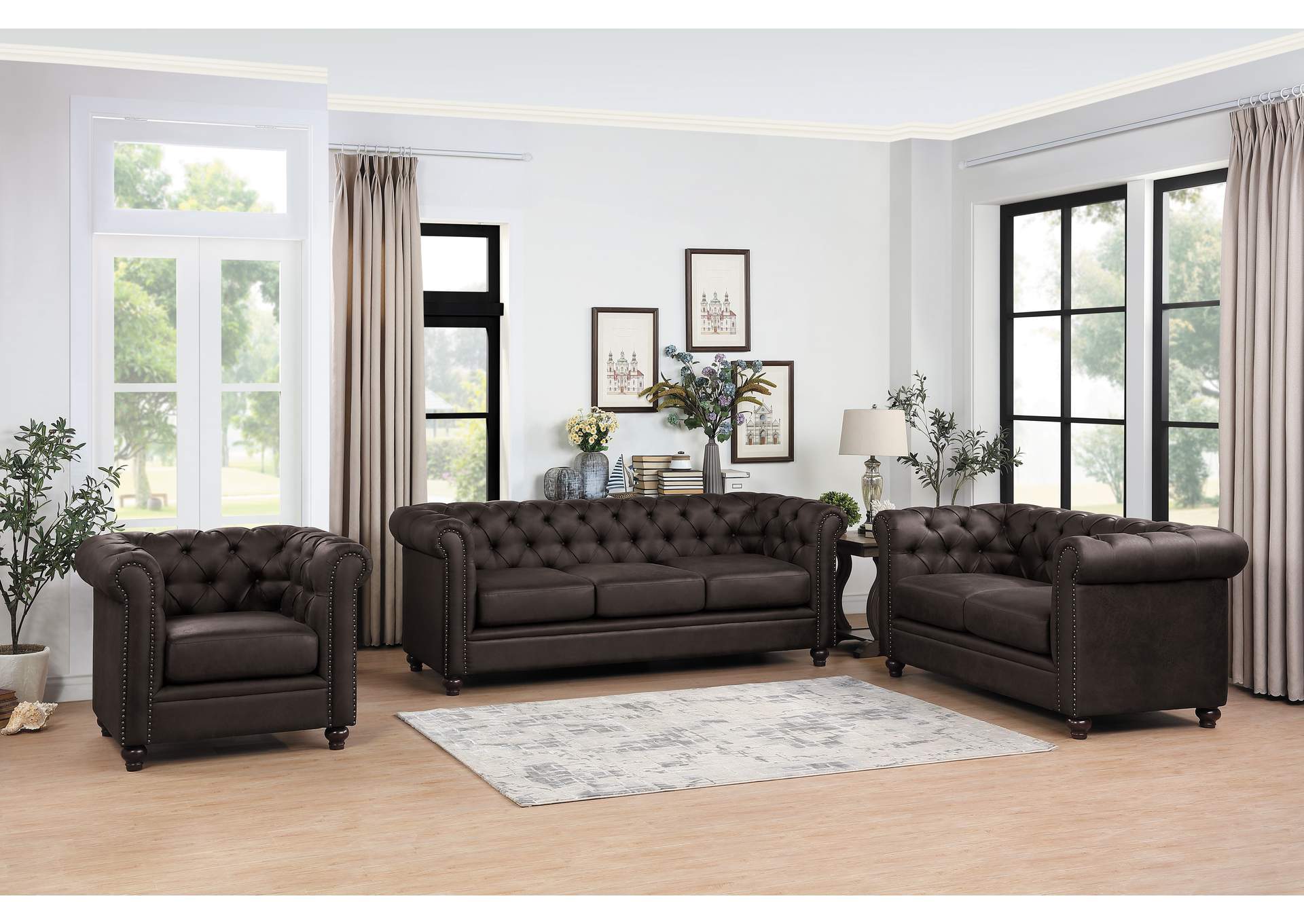 Brown Love Seat,Homelegance