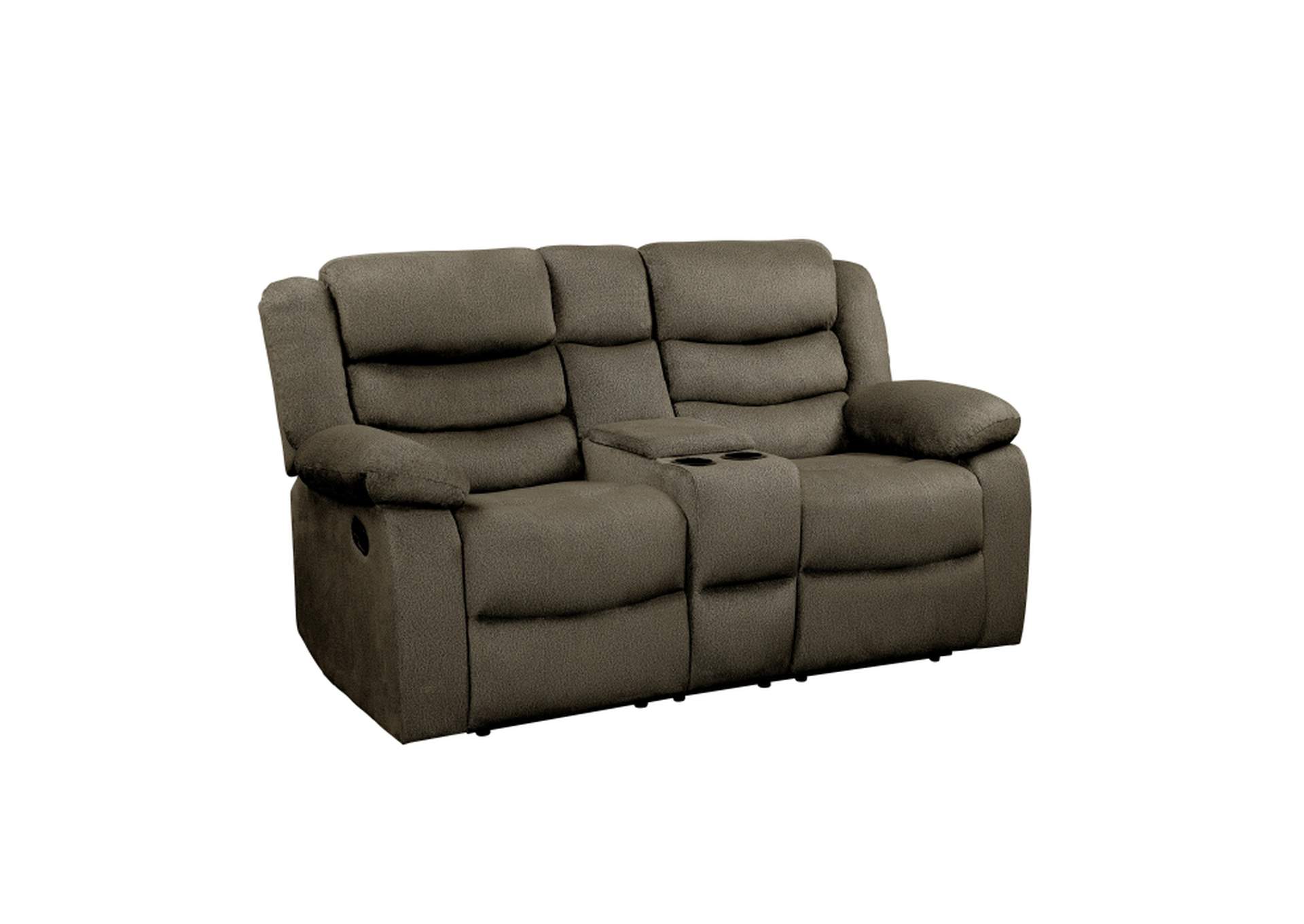 Discus Double Reclining Love Seat with Center Console,Homelegance