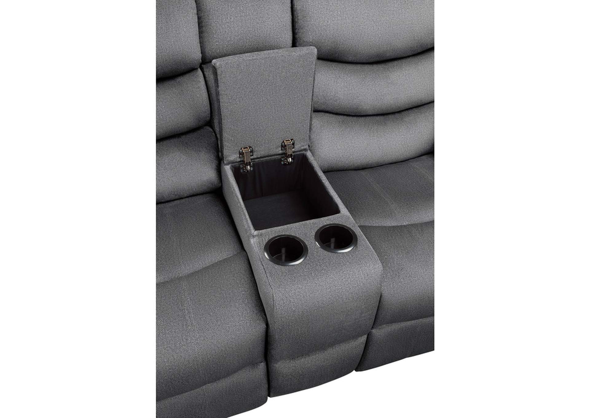 Discus Double Reclining Love Seat with Center Console,Homelegance
