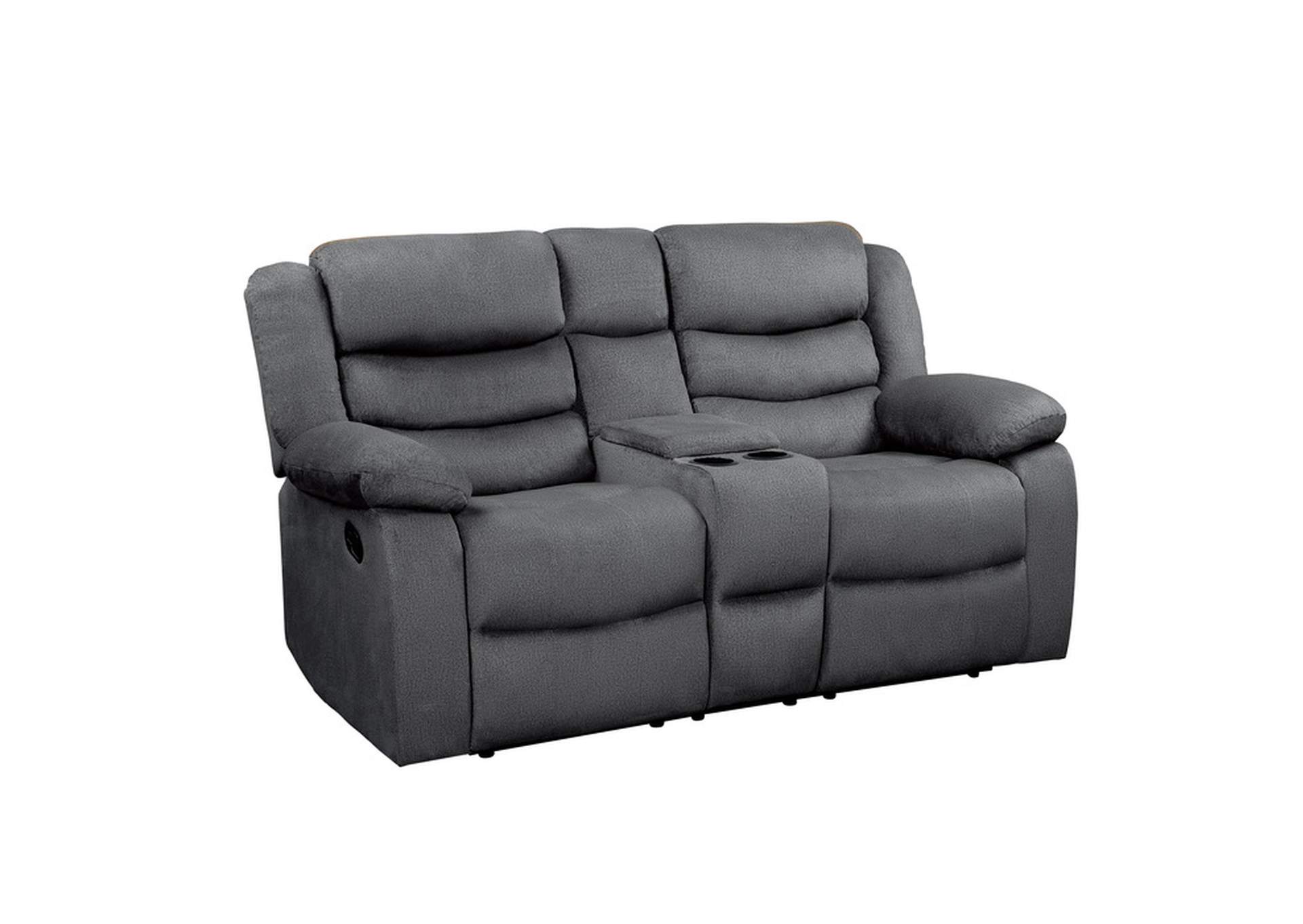 Discus Double Reclining Love Seat with Center Console,Homelegance