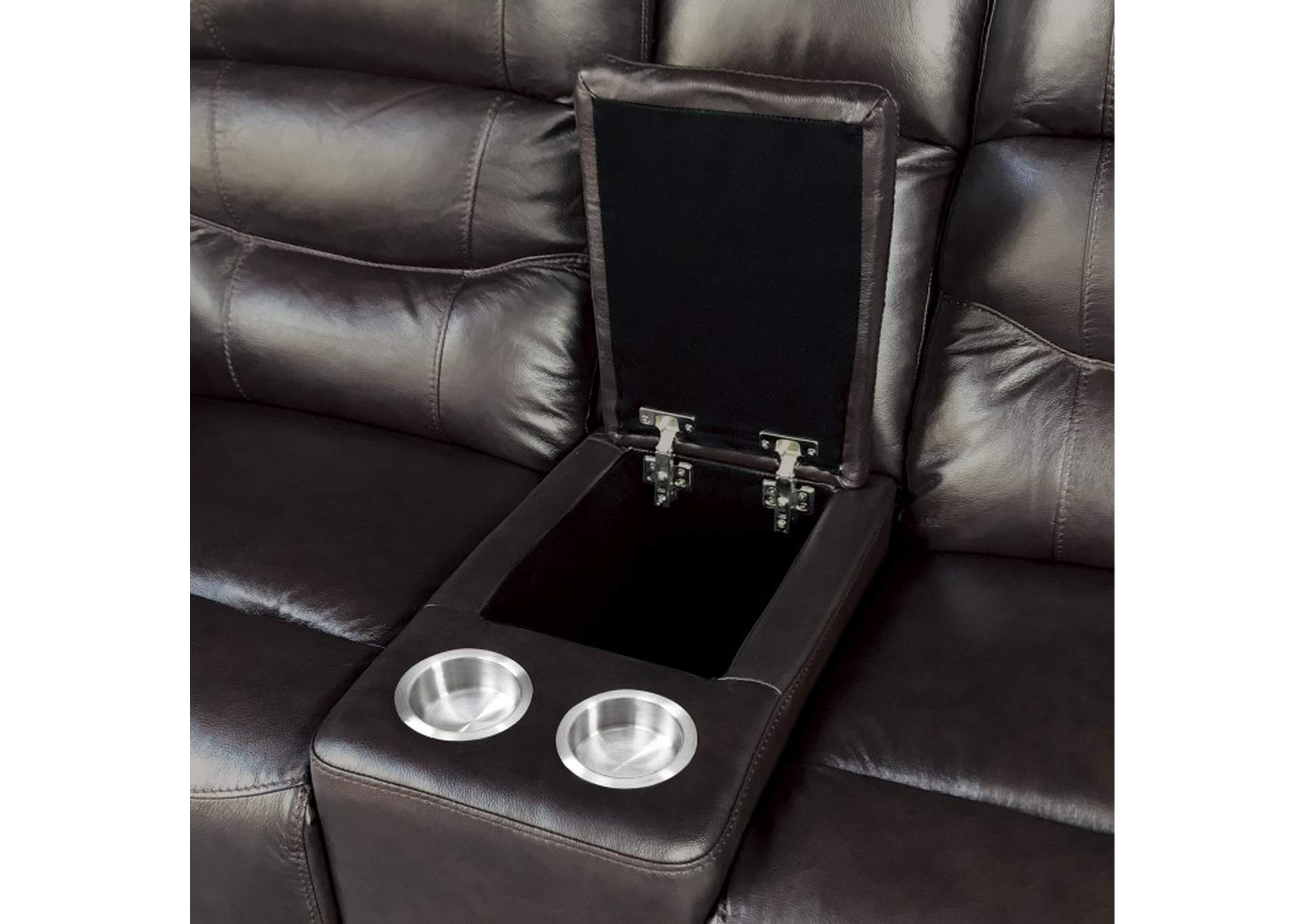Lance Power Double Reclining Love Seat with Center Console, Power Headrests and USB Ports,Homelegance