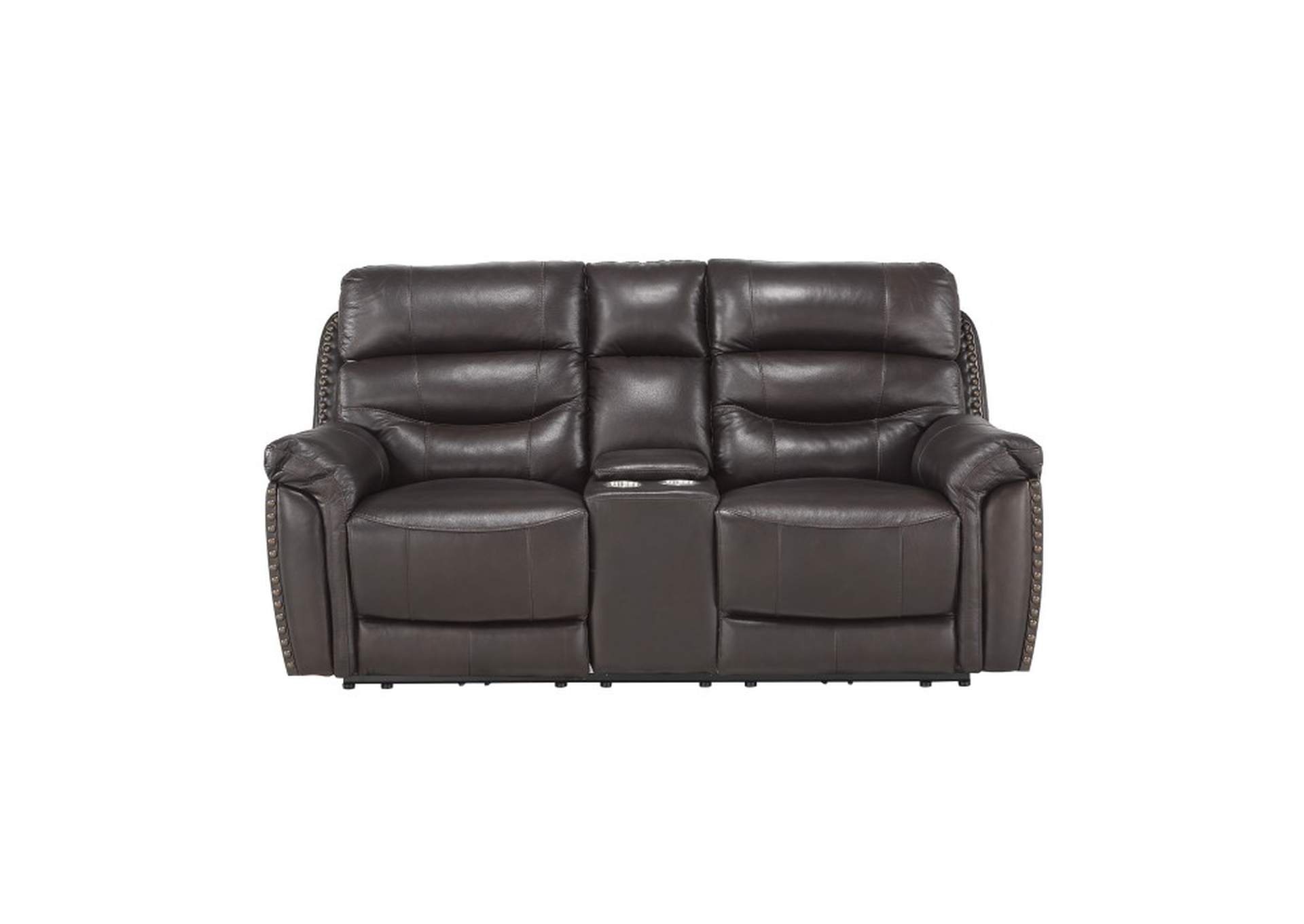 Lance Power Double Reclining Love Seat with Center Console, Power Headrests and USB Ports,Homelegance