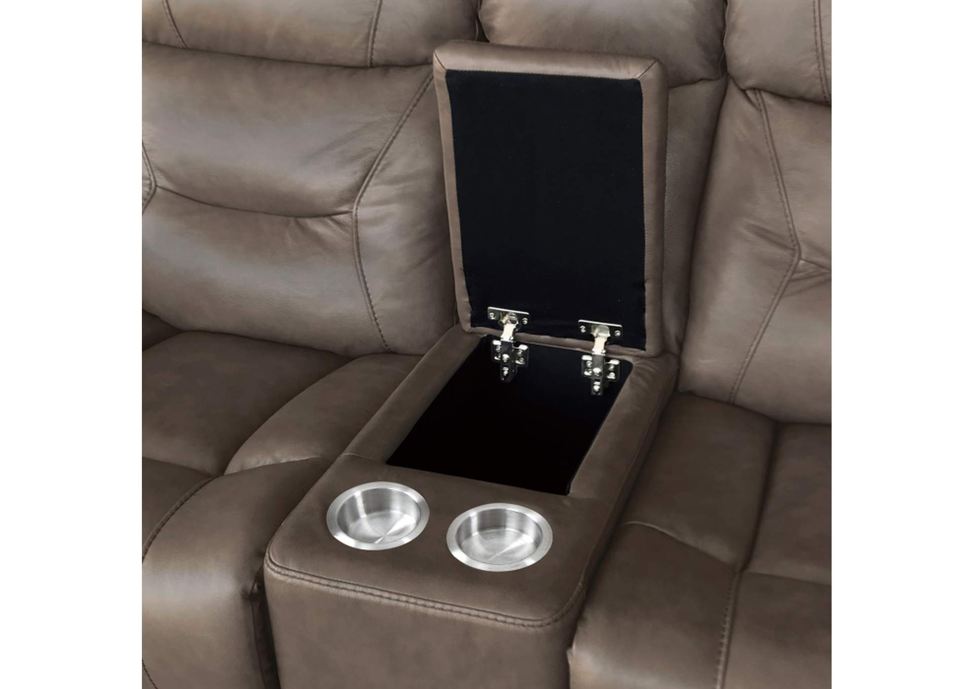 Kennett Power Double Reclining Love Seat with Center Console, Power Headrests and USB Ports,Homelegance