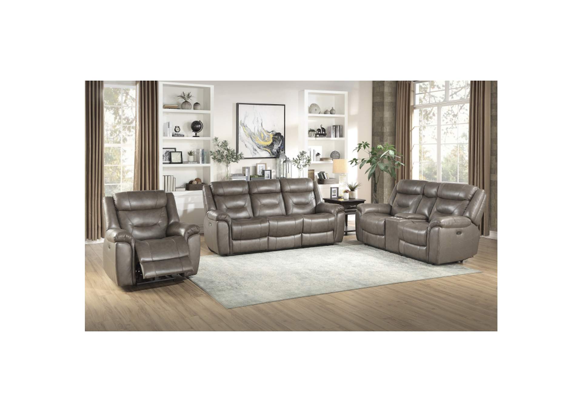 Kennett Power Double Reclining Sofa with Power Headrests and USB Ports,Homelegance