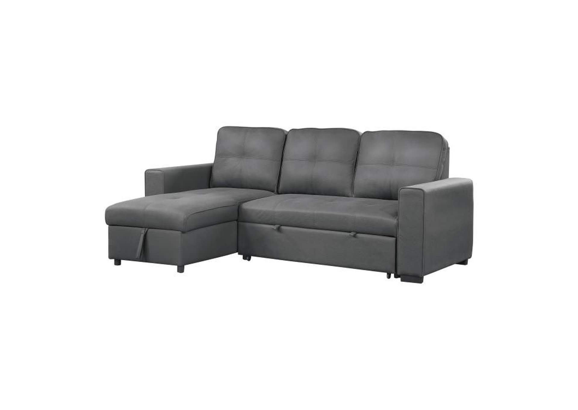 Magnus 2-Piece Reversible Sectional With Pull-Out Bed And Hidden Storage,Homelegance