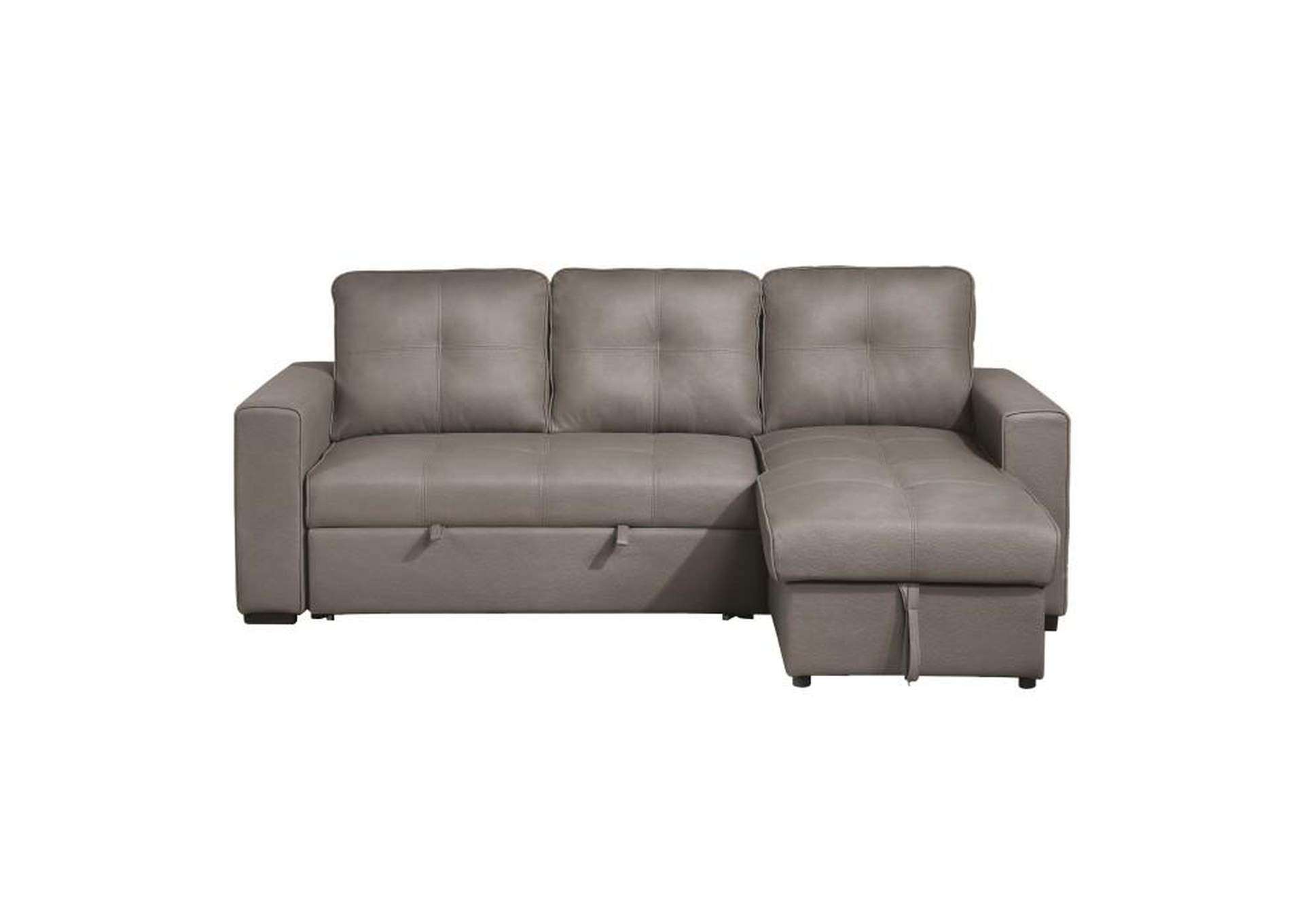 Magnus 2-Piece Reversible Sectional With Pull-Out Bed And Hidden Storage,Homelegance