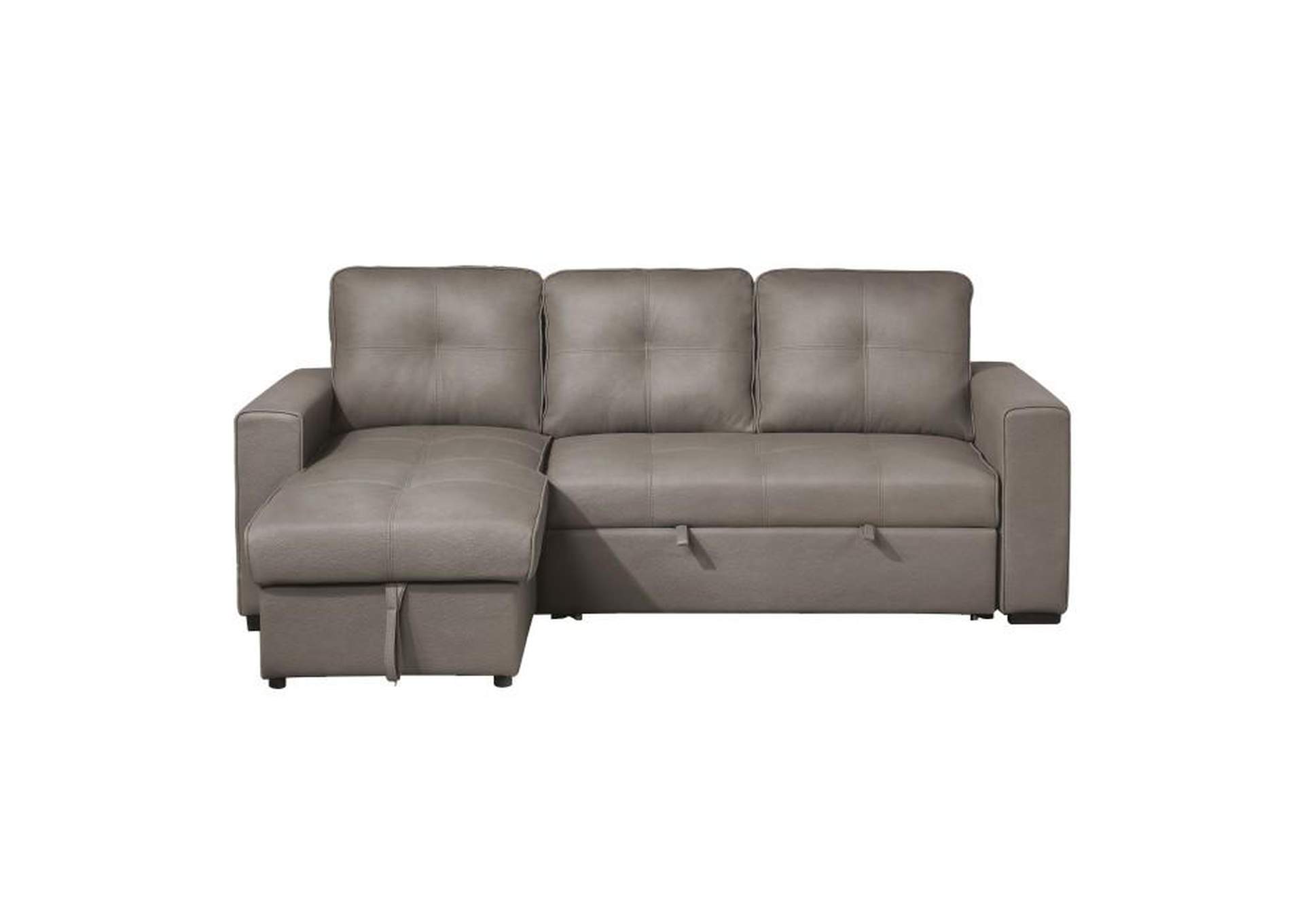 Magnus 2-Piece Reversible Sectional With Pull-Out Bed And Hidden Storage,Homelegance