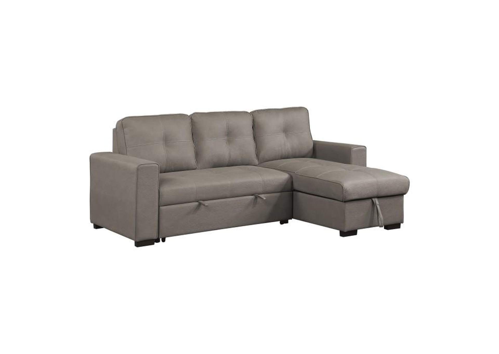 Magnus 2-Piece Reversible Sectional With Pull-Out Bed And Hidden Storage,Homelegance