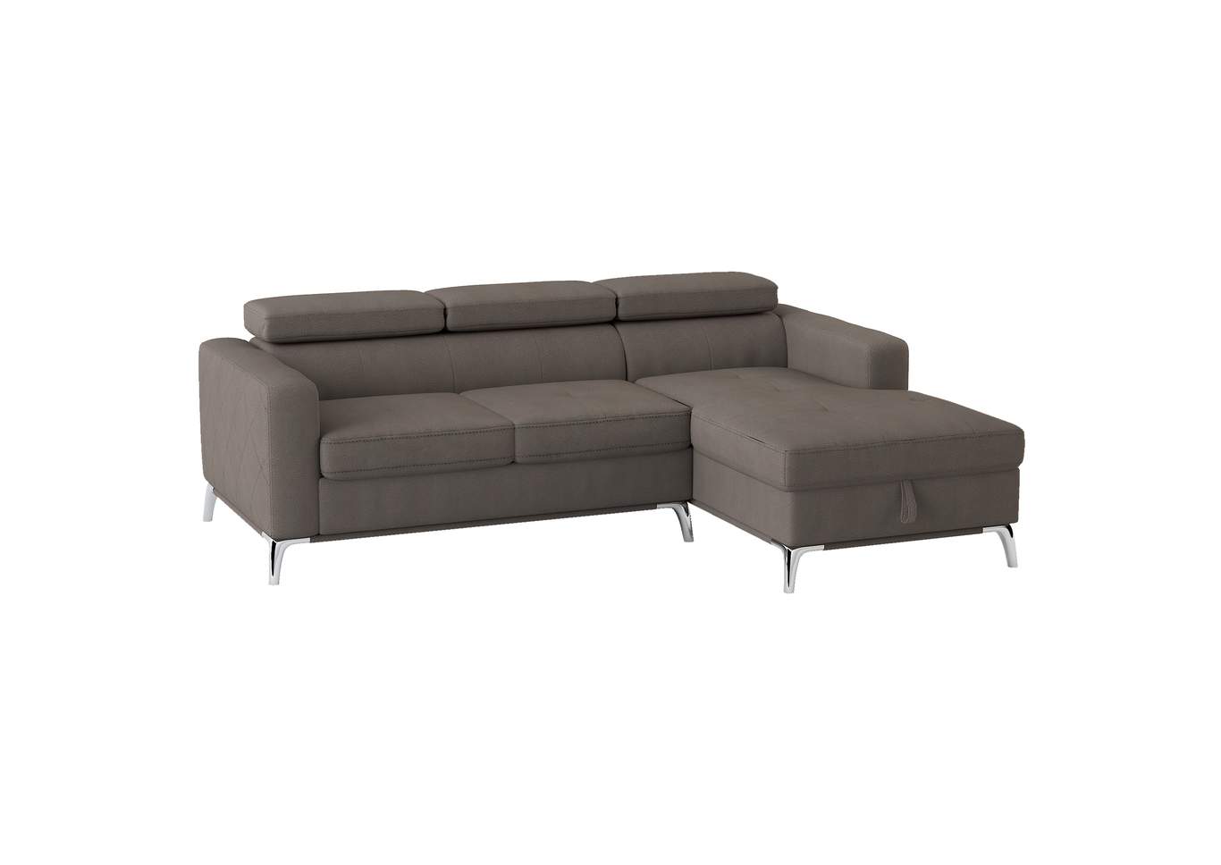 Brown 2-Piece Sectional with Right Chaise and Hidden Storage,Homelegance