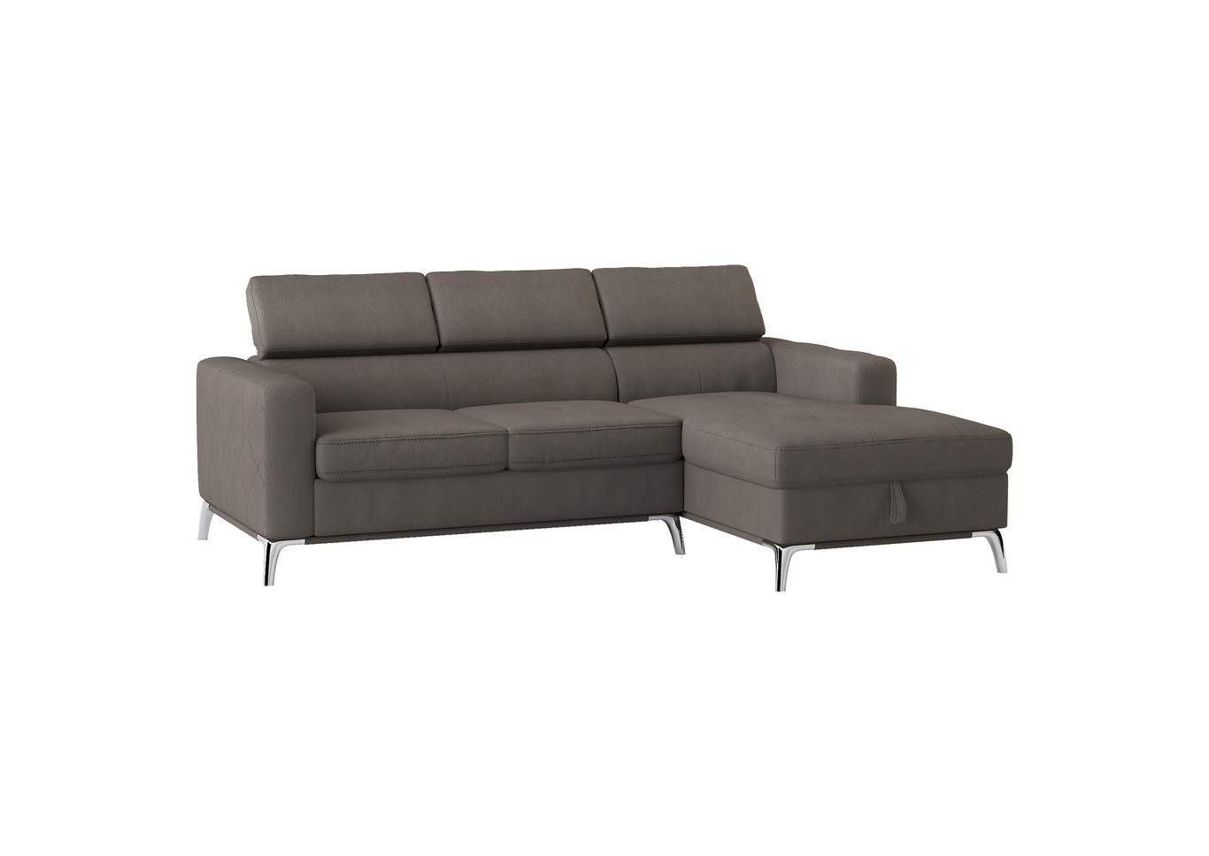 Brown 2-Piece Sectional with Right Chaise and Hidden Storage,Homelegance