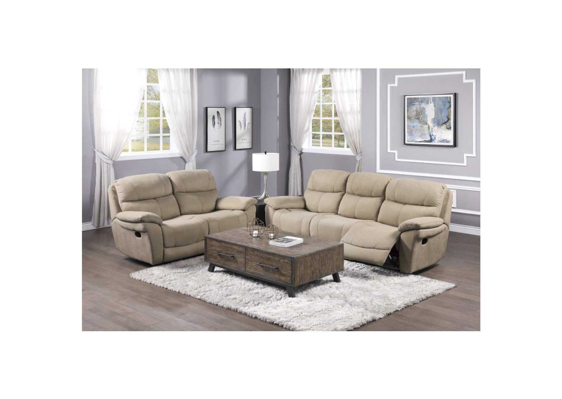 Longvale Double Reclining Sofa,Homelegance