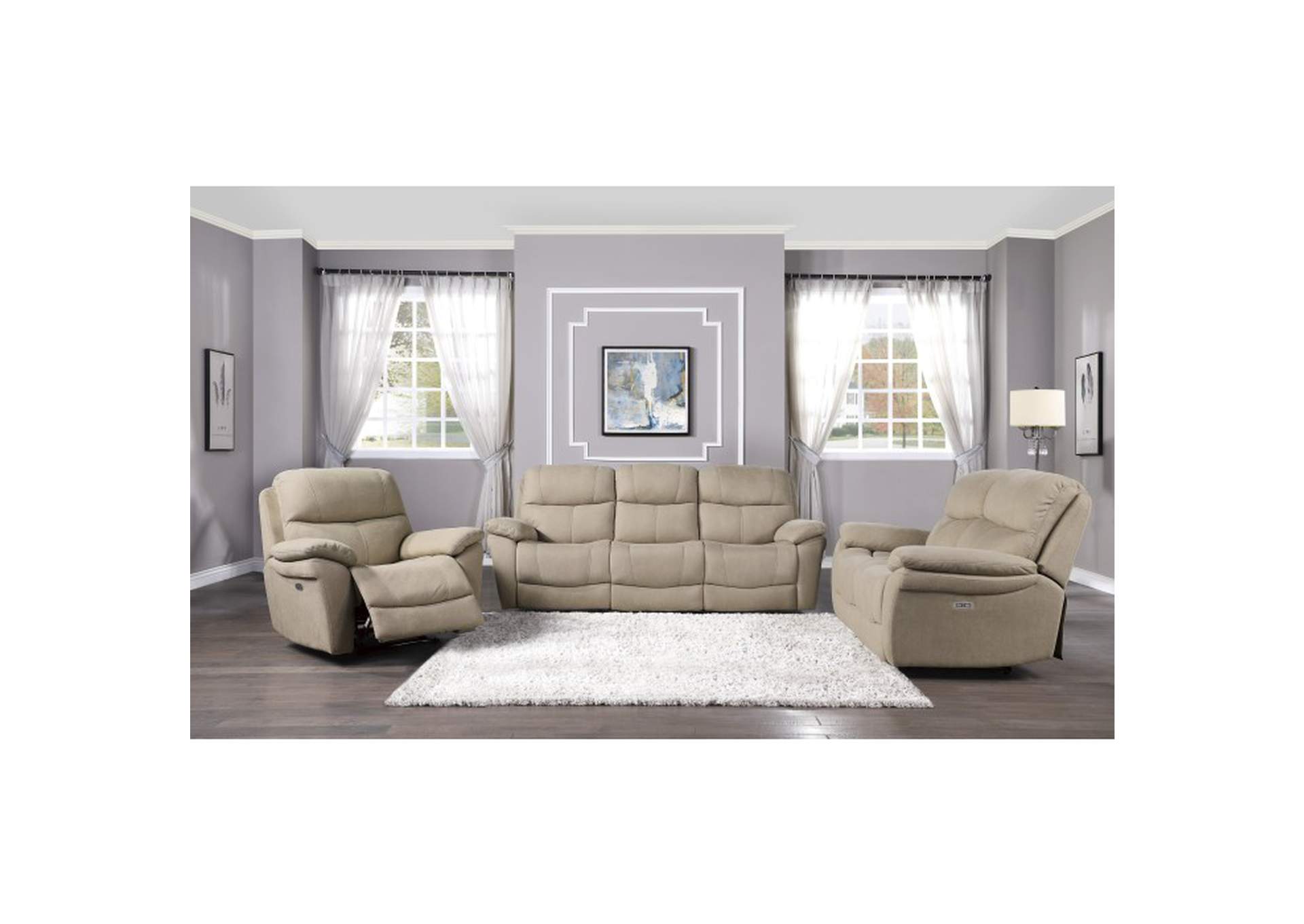 Longvale Power Double Reclining Love Seat with Power Headrests,Homelegance