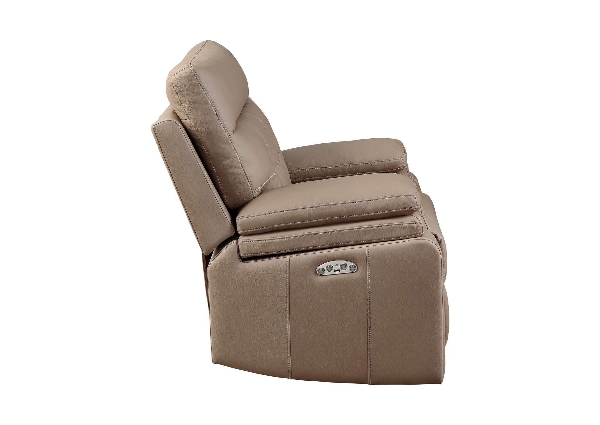 Brown Power Reclining Chair with Power Headrest and USB Port,Homelegance