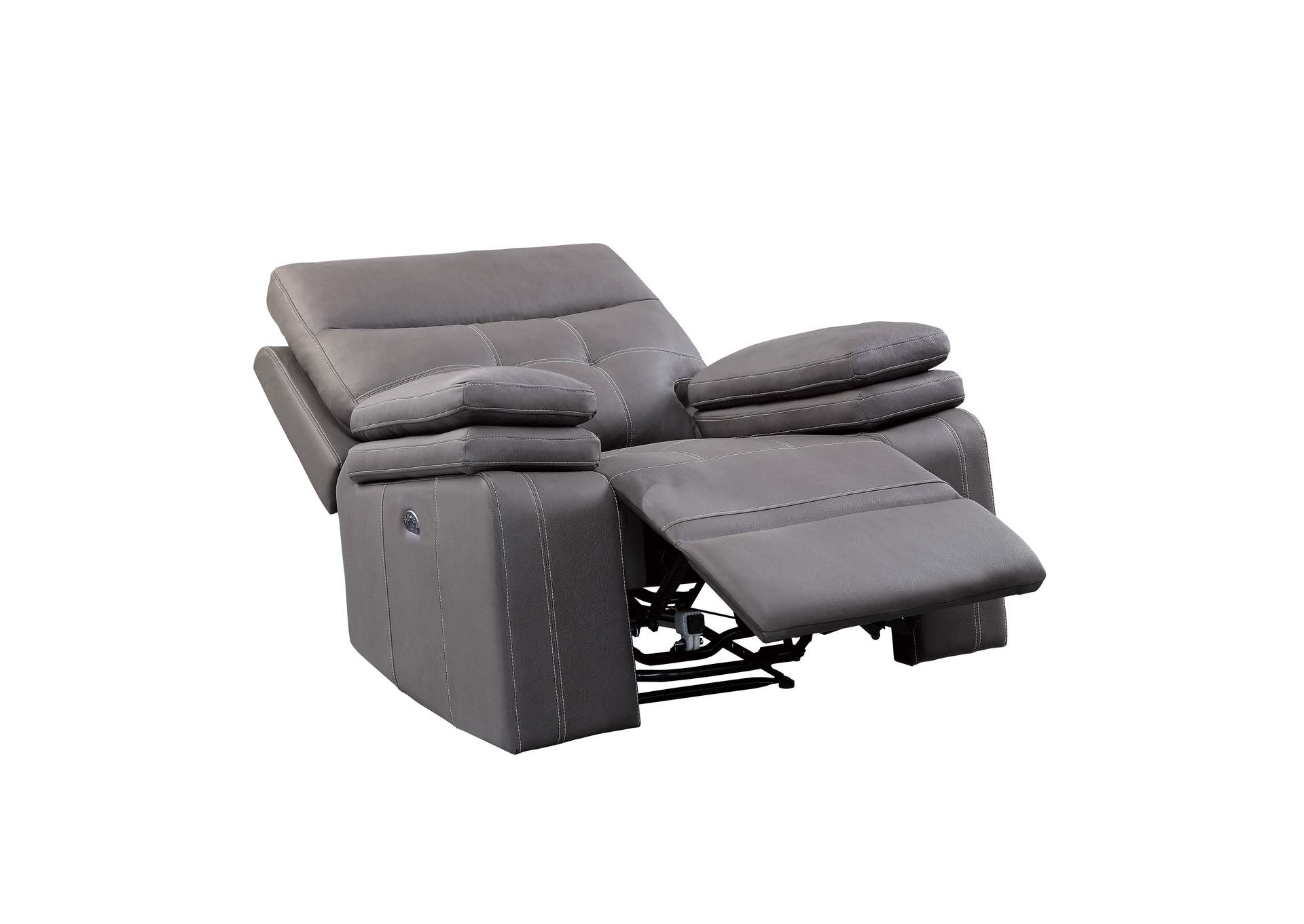 Gray Power Reclining Chair with Power Headrest and USB Port,Homelegance