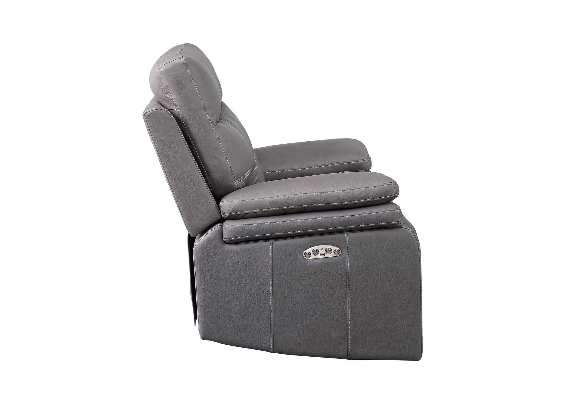 Gray Power Reclining Chair with Power Headrest and USB Port,Homelegance