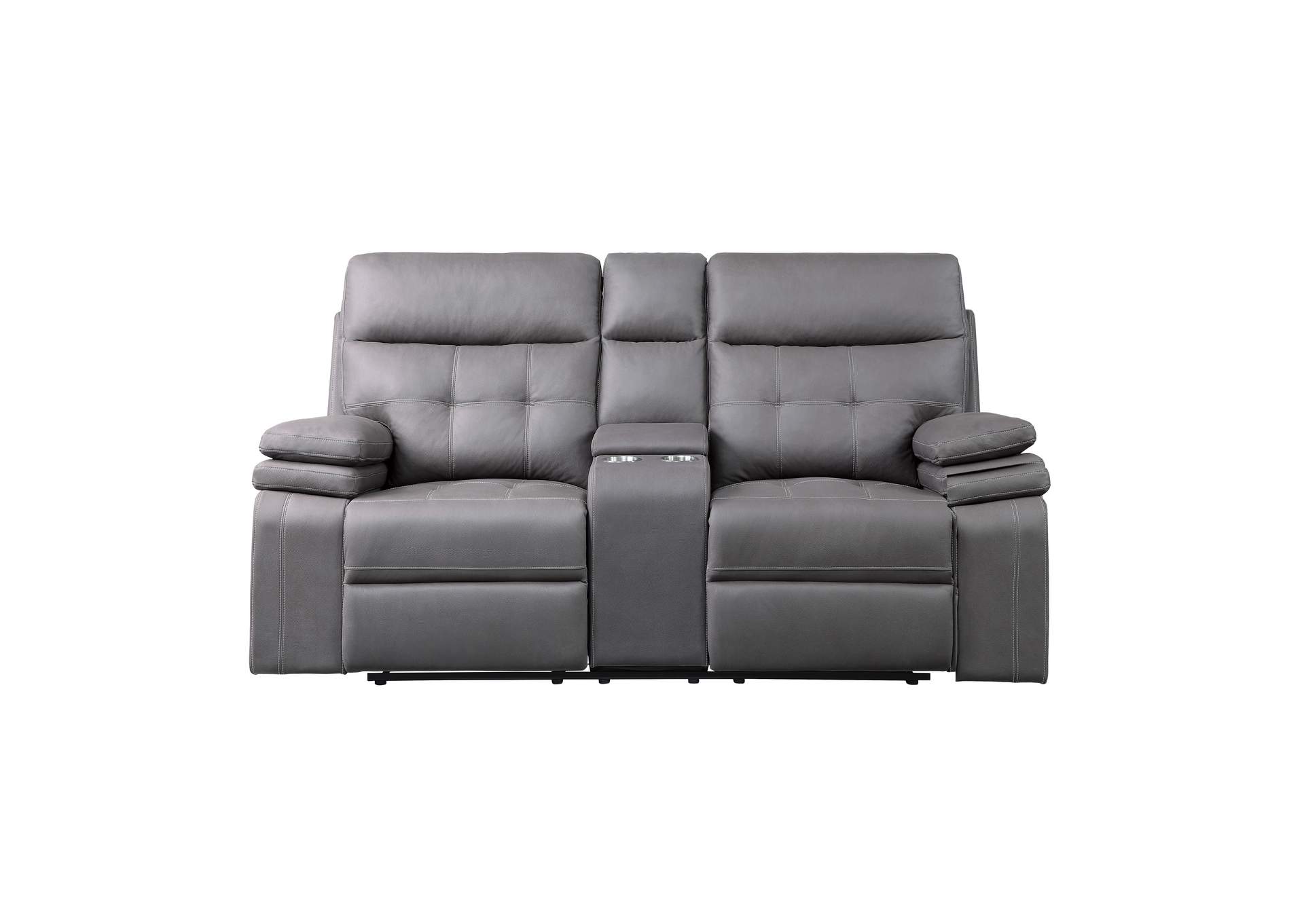 Gray Double Reclining Love Seat with Center Console,Homelegance