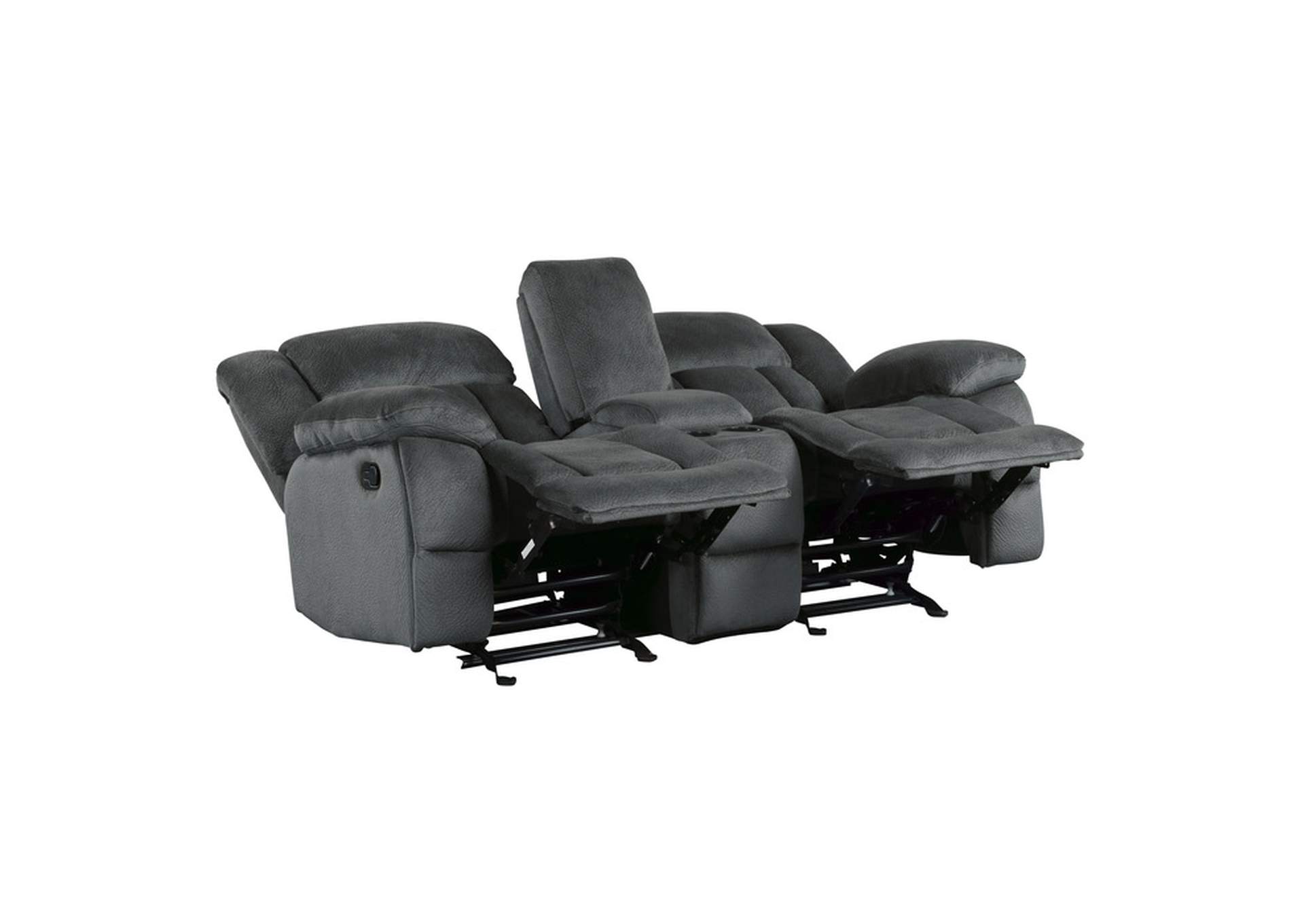 Double Glider Reclining Love Seat with Center Console,Homelegance