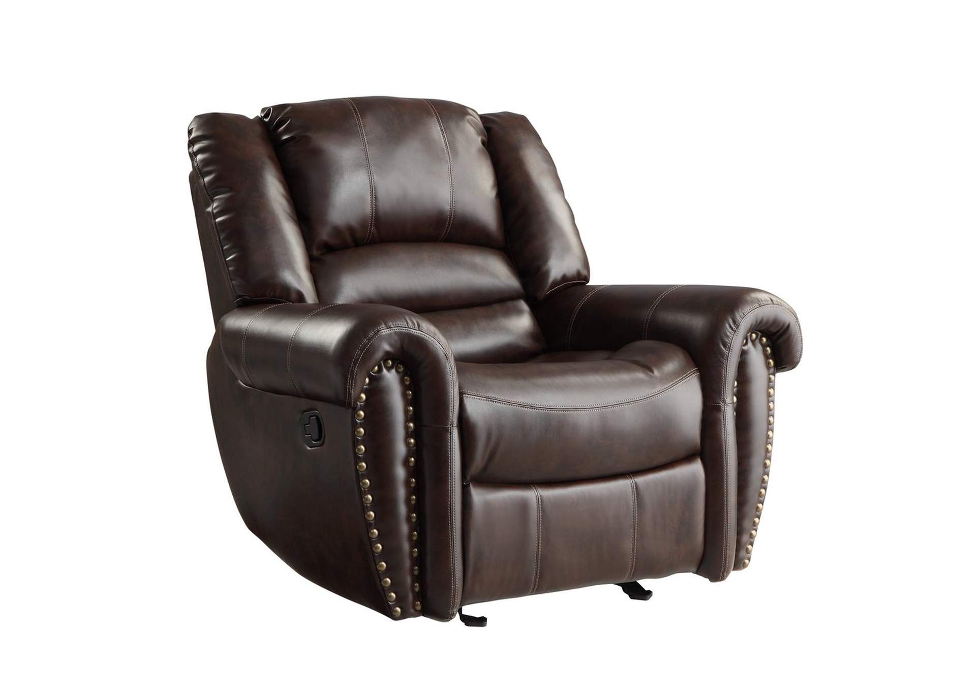 Brown Glider Reclining ChairBndd Leather Mtc,Homelegance