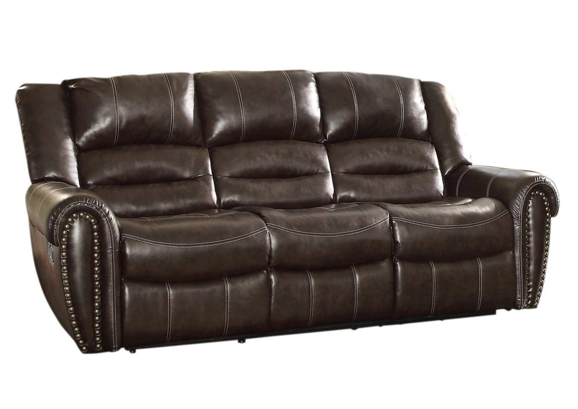 Brown D.Gldr Rclnr SofaBnd Lthr Mtc,Homelegance