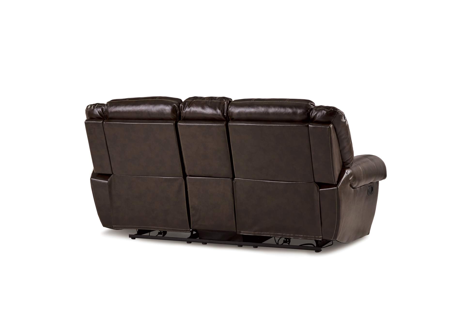 Brown Double Glider Reclining Love Seat with Center Console,Homelegance
