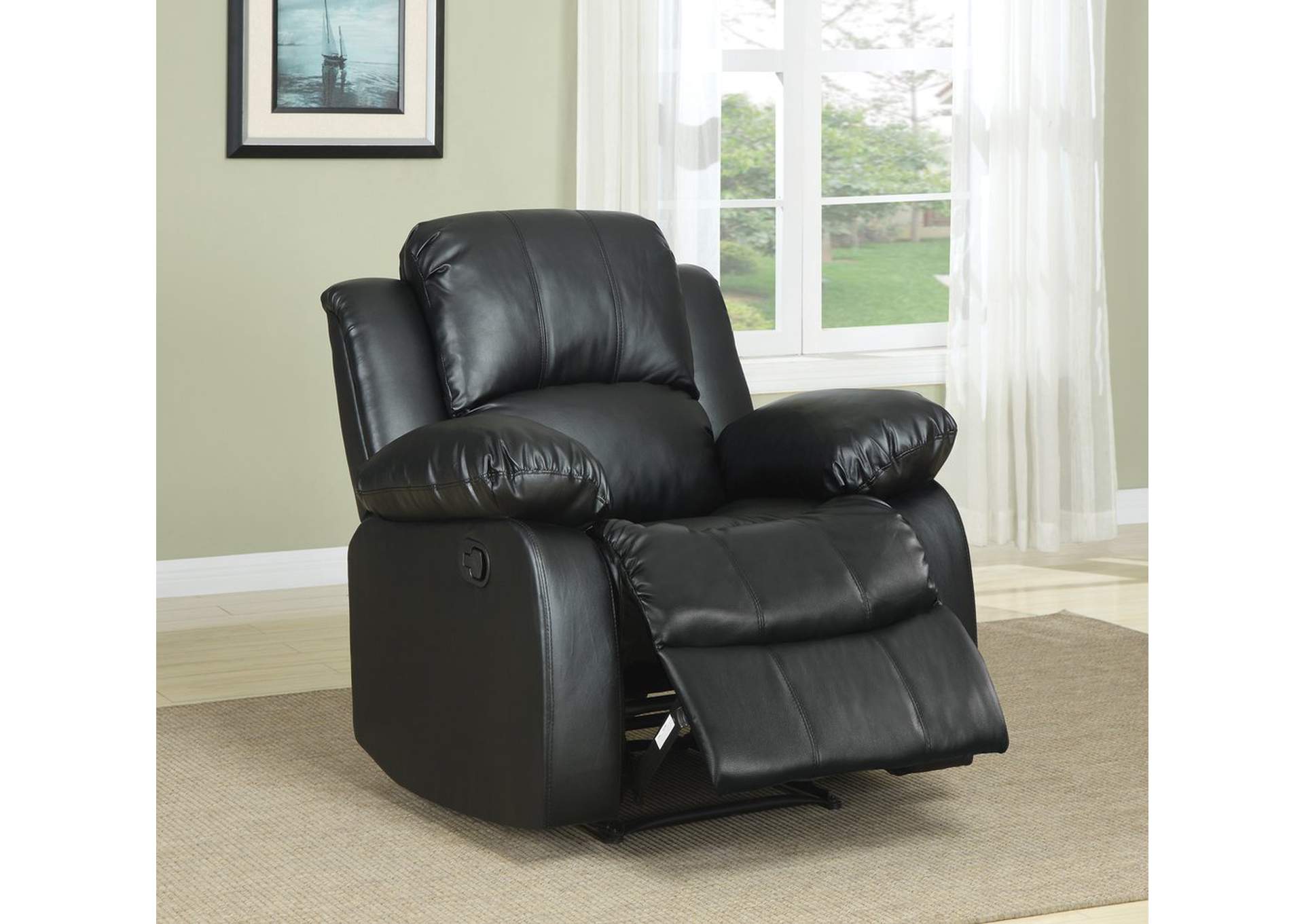 Chair; Reclining; Blk Bonded Match,Homelegance