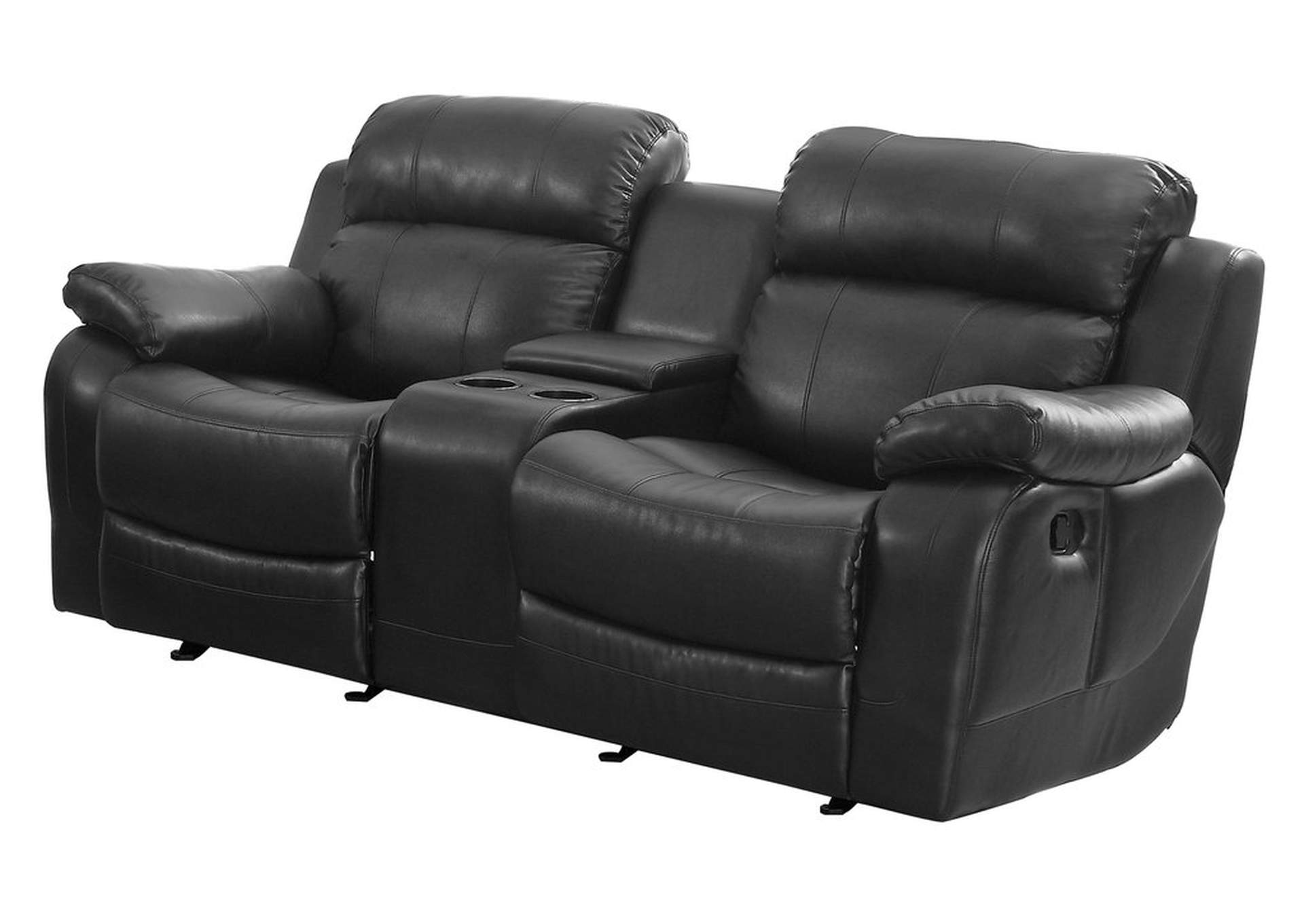 Ls; Glider Rclnr; C.Console;Blk,Homelegance