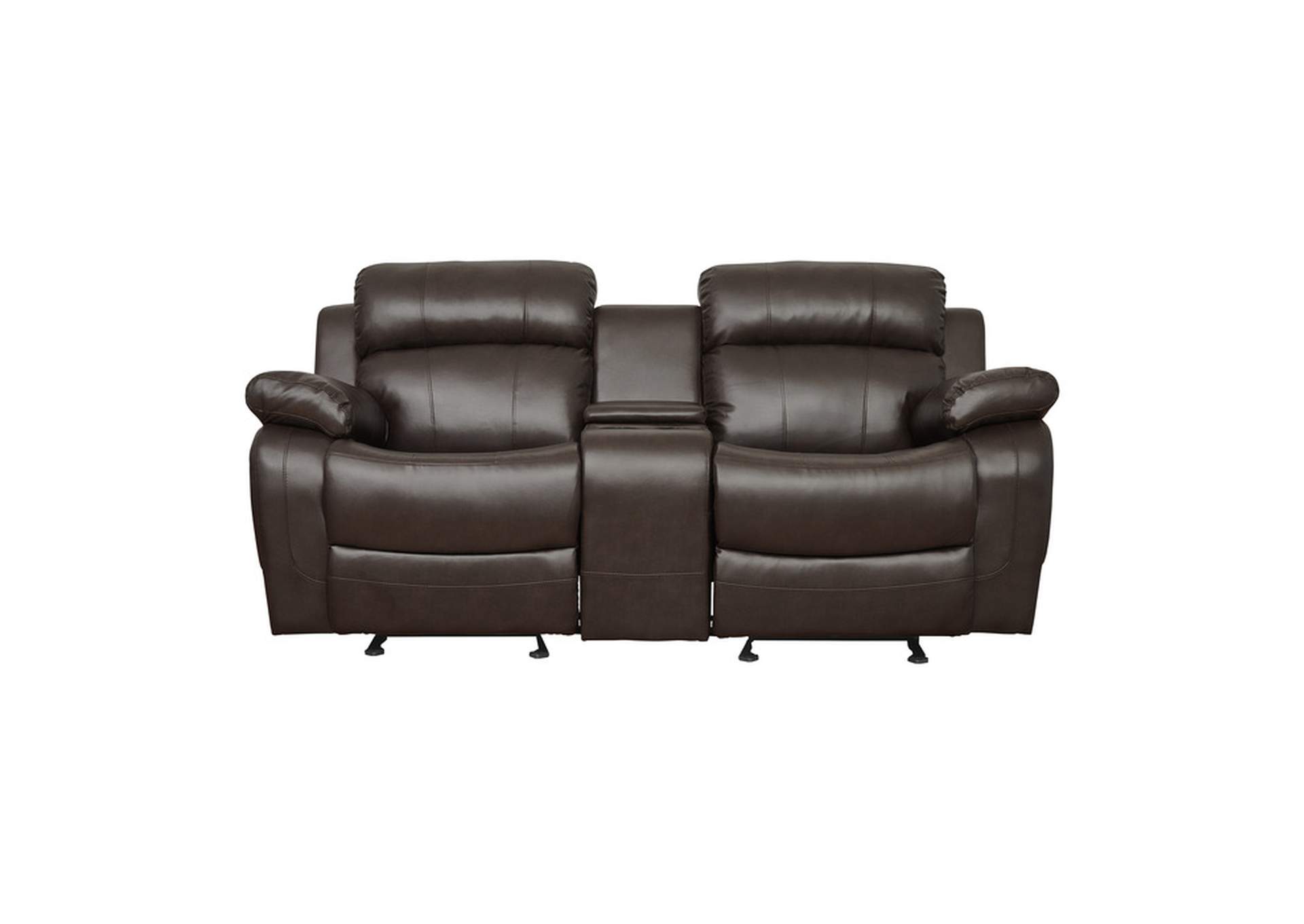 Marille Double Glider Reclining Love Seat with Center Console,Homelegance