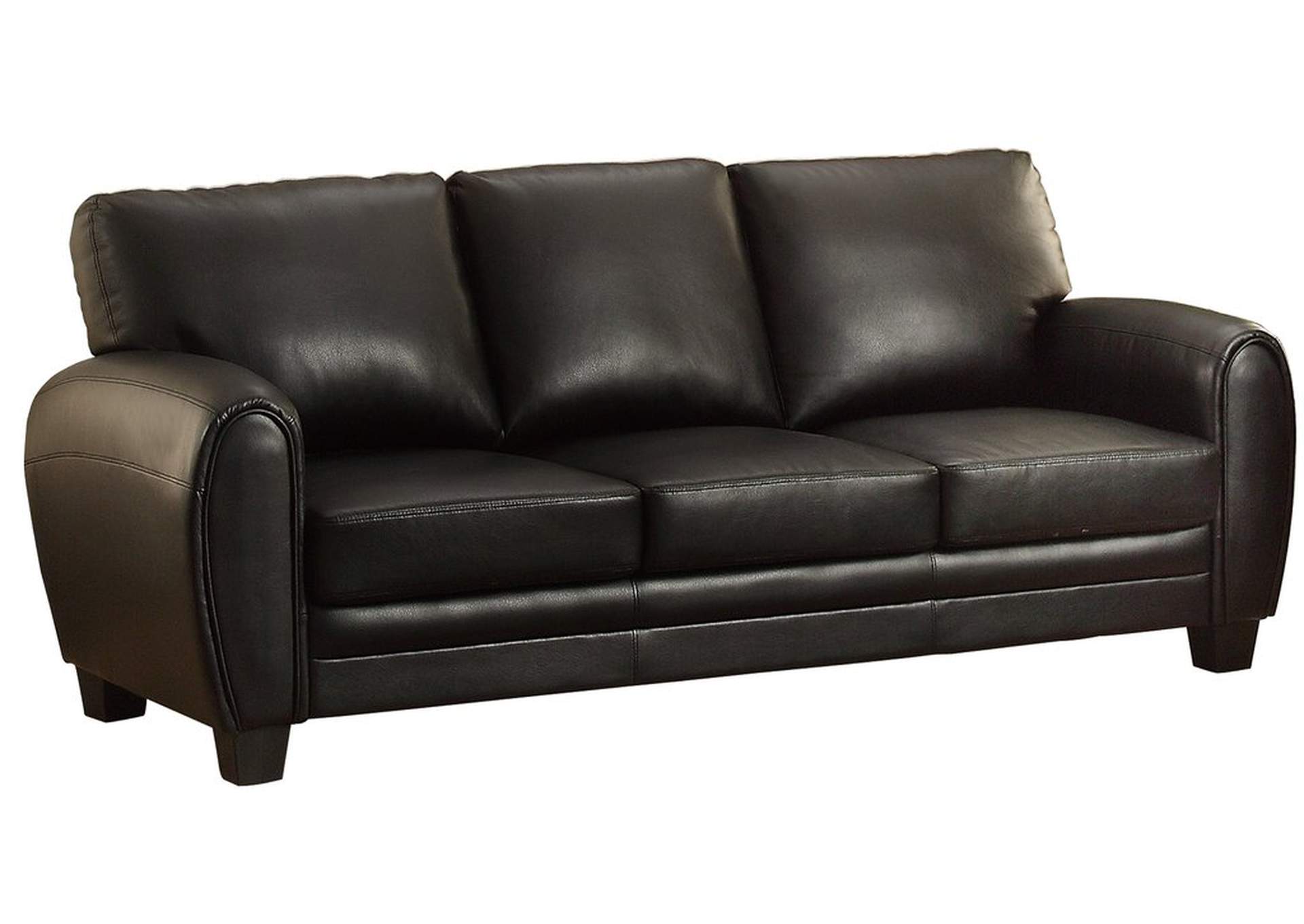 Sofa, Blk Bnd Lthr Match,Homelegance