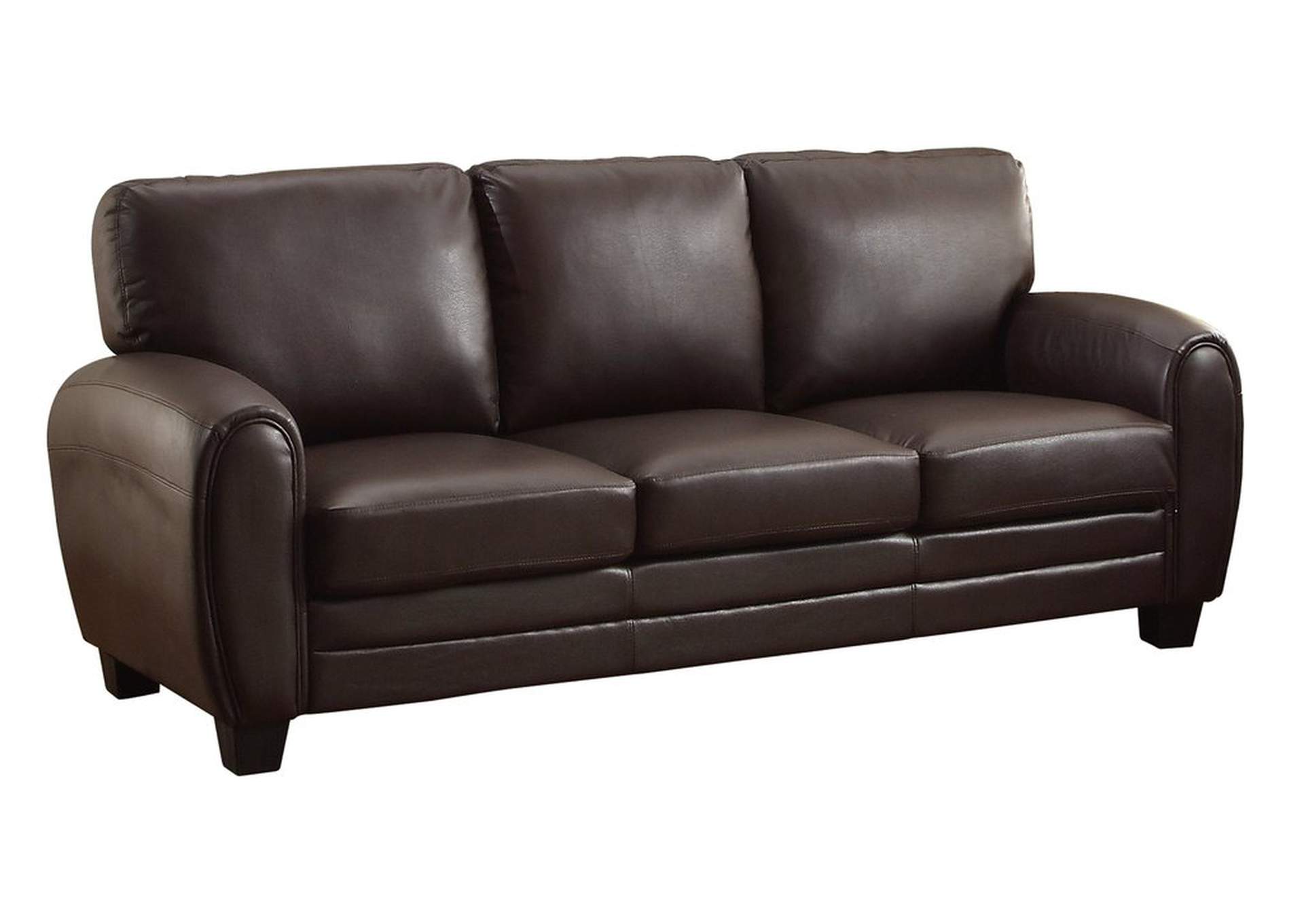 Sofa,Dark Brw Bnd Lthr Mtc,Homelegance