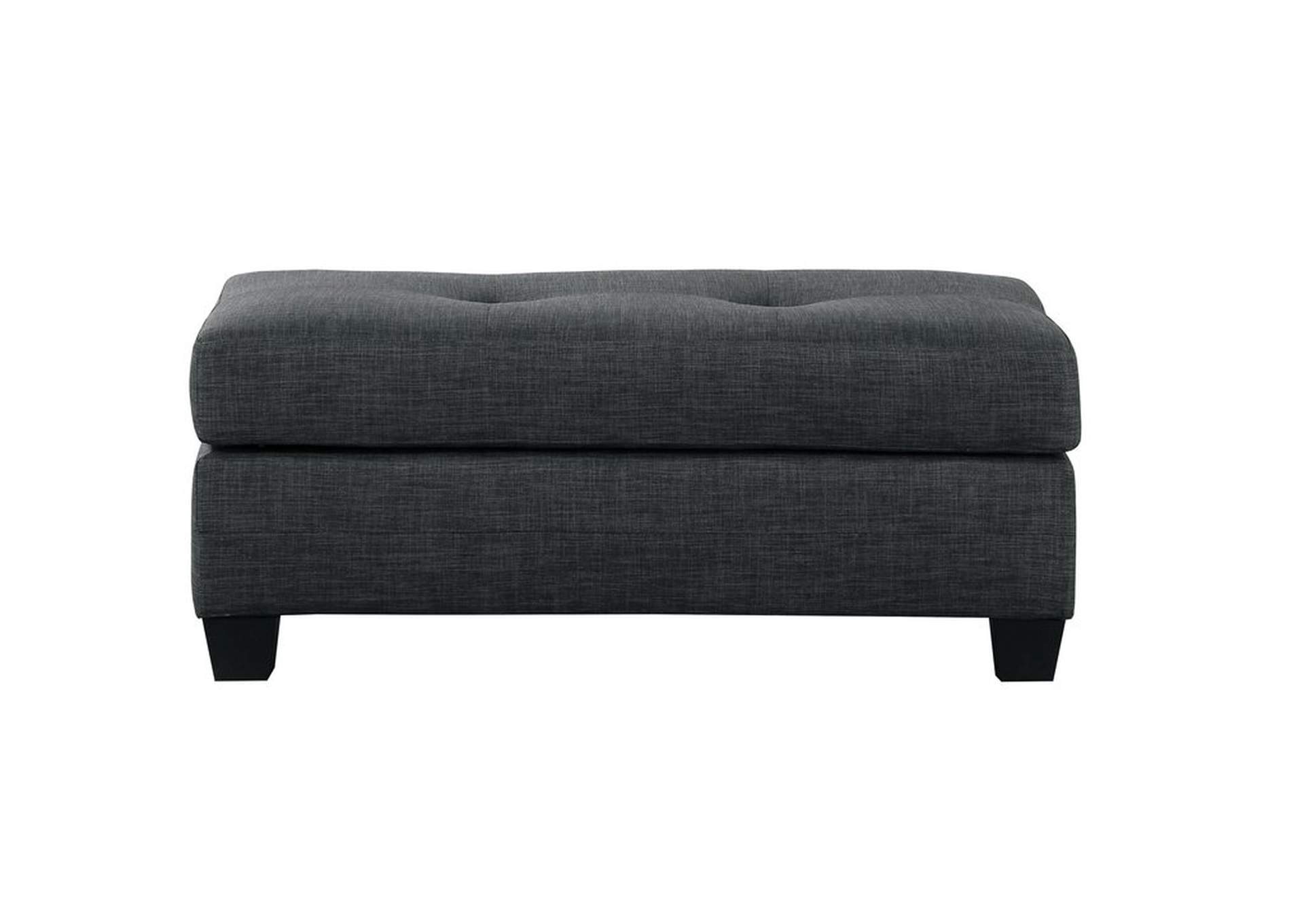 Dark Grey Ottoman,  Linen-Like Fabric,Homelegance
