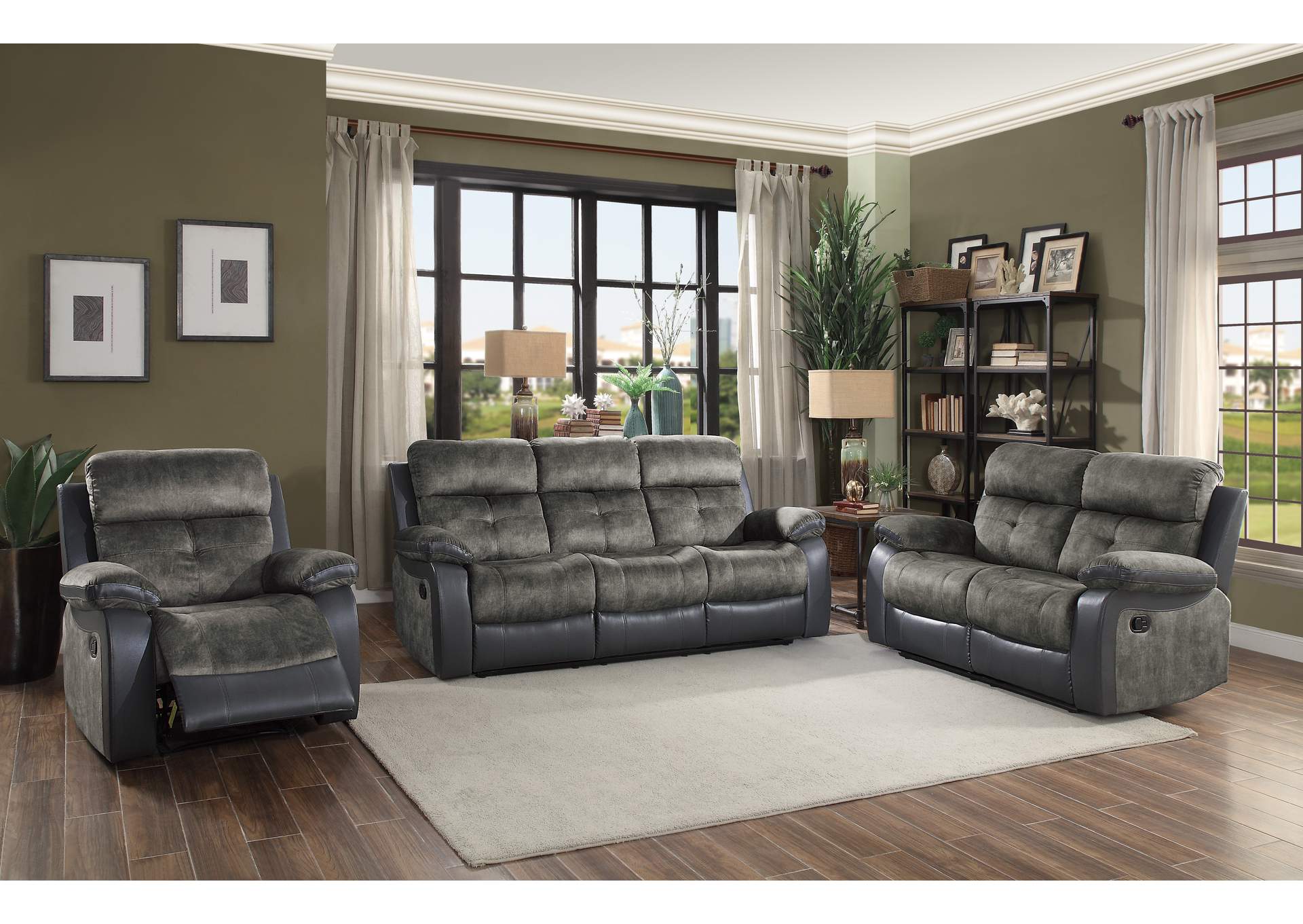 Gray Double Reclining Sofa,Homelegance