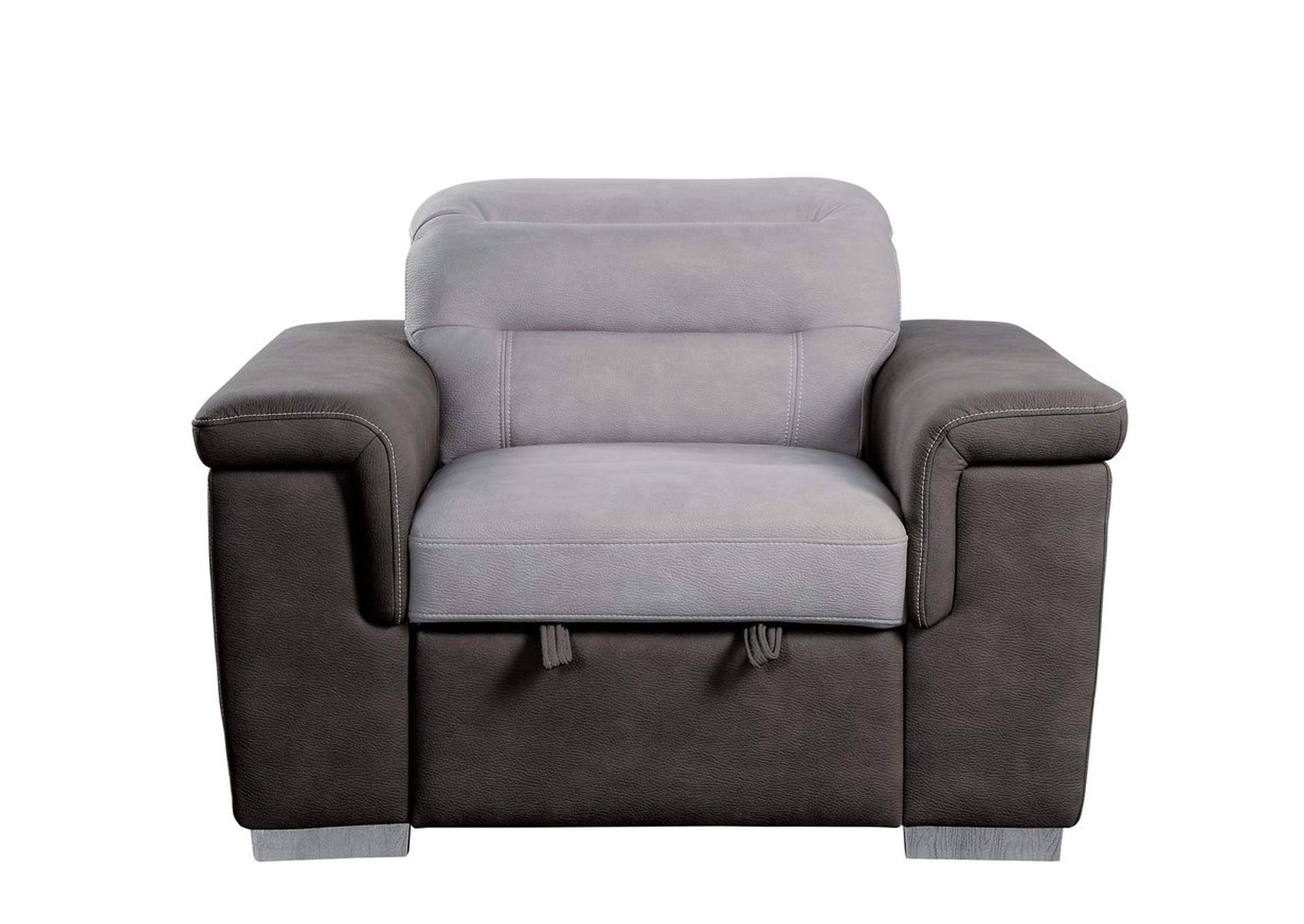 Chair W/ Pull-Out Ottoman, 100% Polyest,Homelegance