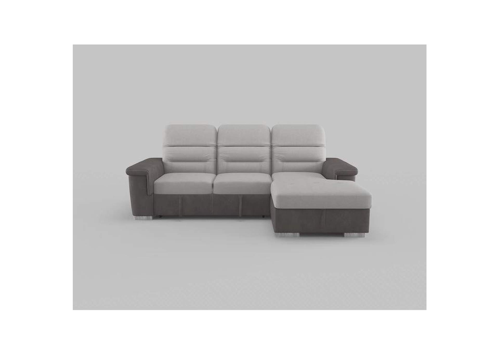 Alfio 2-Piece Sectional With Adjustable Headrests, Pull-Out Bed And Right Chaise With Hidden Storage,Homelegance